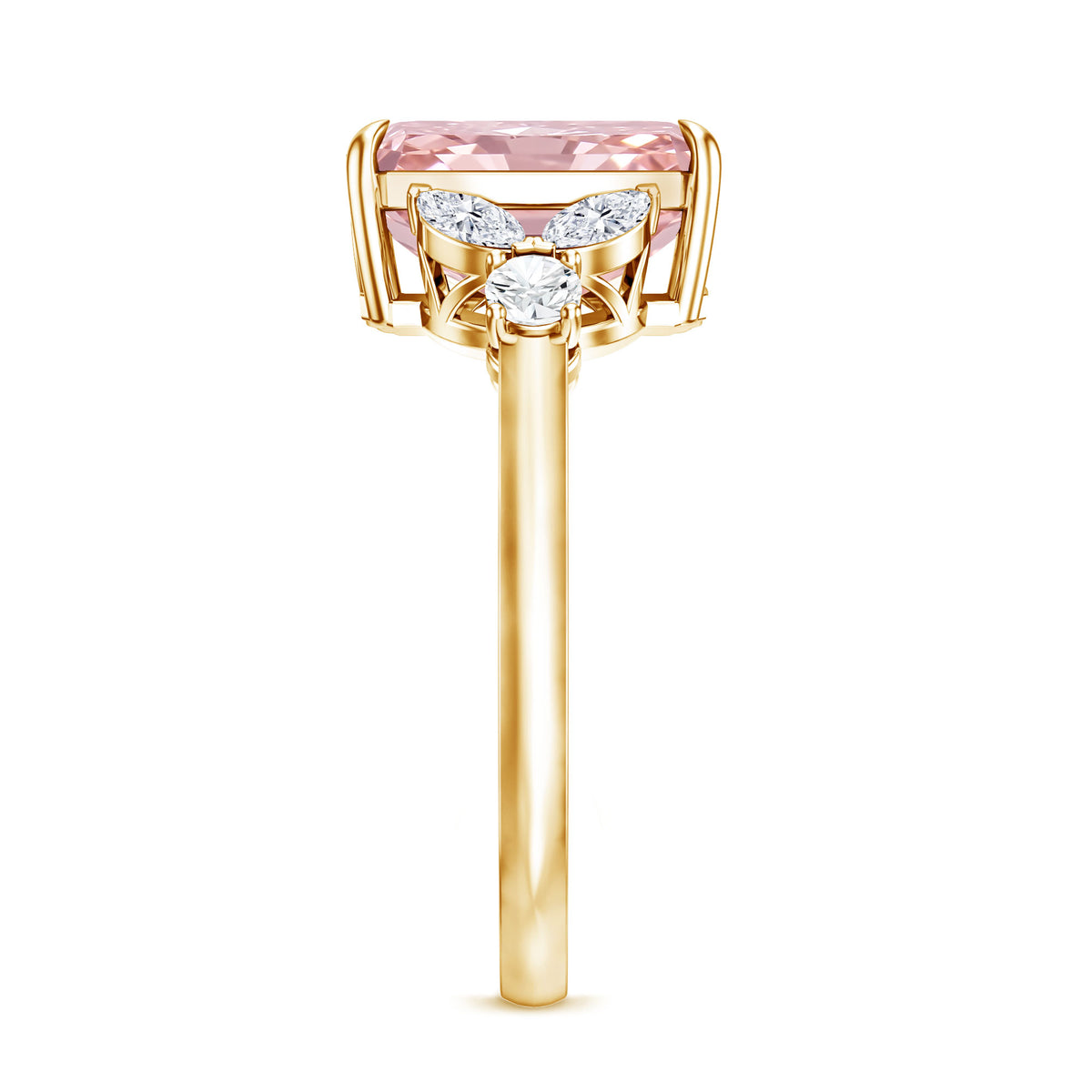3 Carat Radiant Cut Lab Pink Diamond Engagement Ring IGI Certified Fancy Pink - VS1 - Rosec Jewels