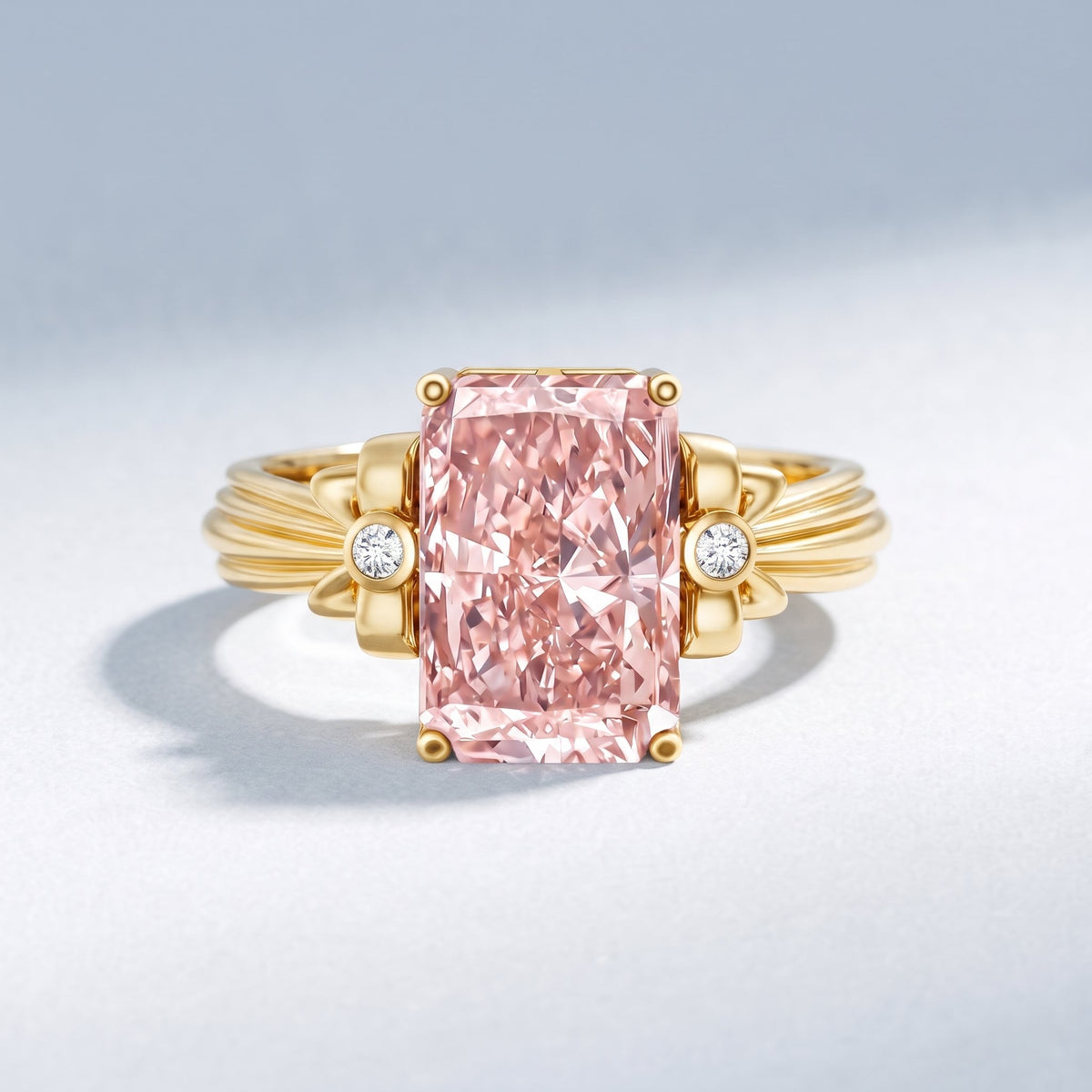 Lab Grown 2 Carat Fancy Pink Diamond Solitaire Engagement Ring IGI Certified Fancy Pink - VS1 - Rosec Jewels