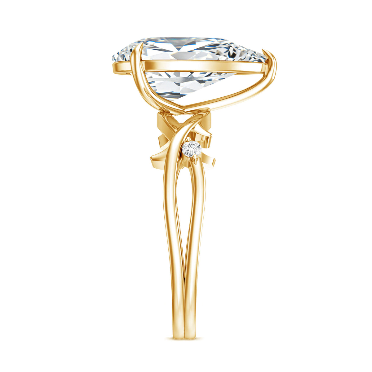 Pear Shaped 4 Carat Lab Grown Diamond Designer Engagement Ring with IGI Certificate Lab - ( E-VS1 ) - Rosec Jewels