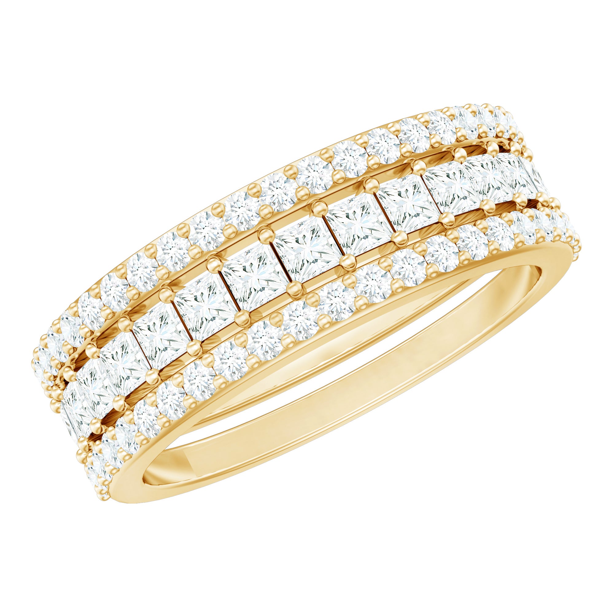 Zircon Stackable Band Ring Set of 3 AAAA - Rosec Jewels