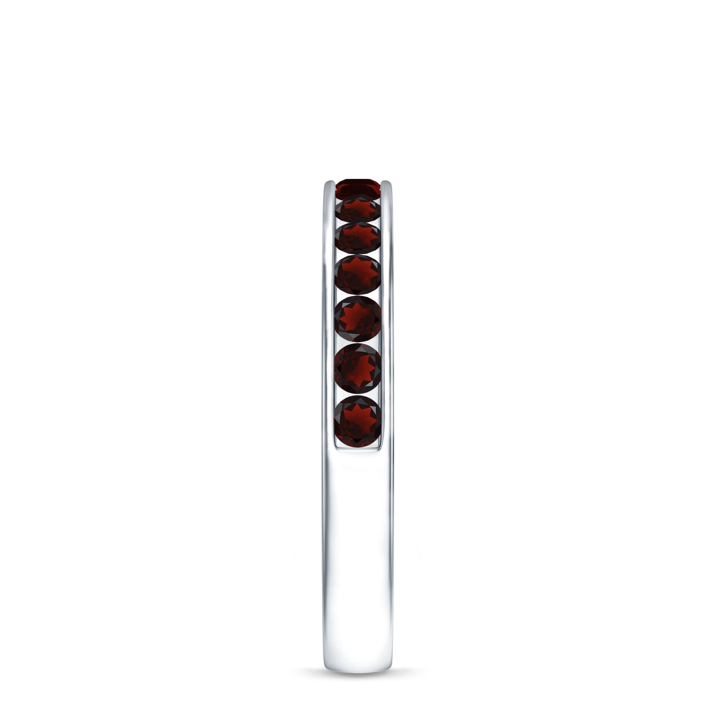 Certified Real Garnet Half Eternity Ring in Channel Setting AAA - Rosec Jewels