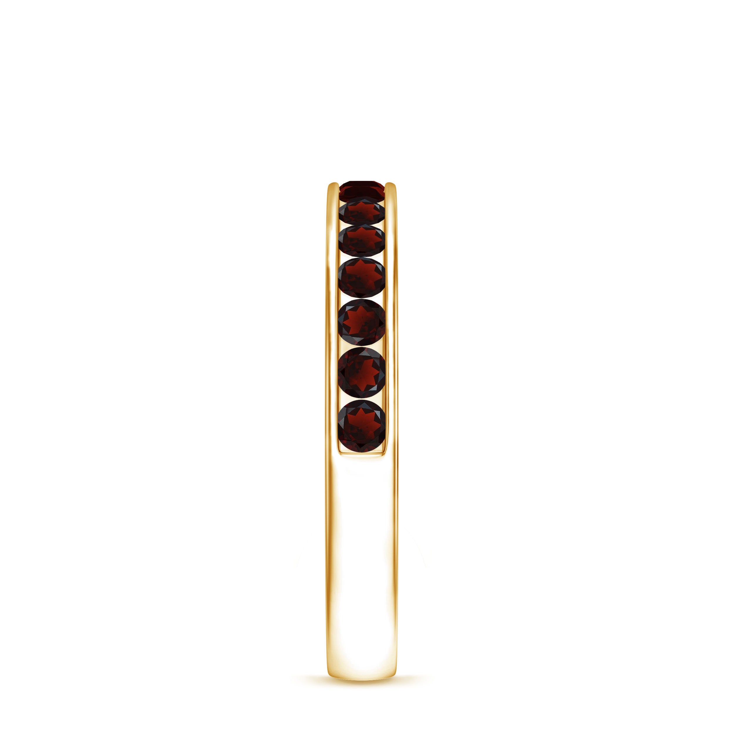 Certified Real Garnet Half Eternity Ring in Channel Setting AAA - Rosec Jewels