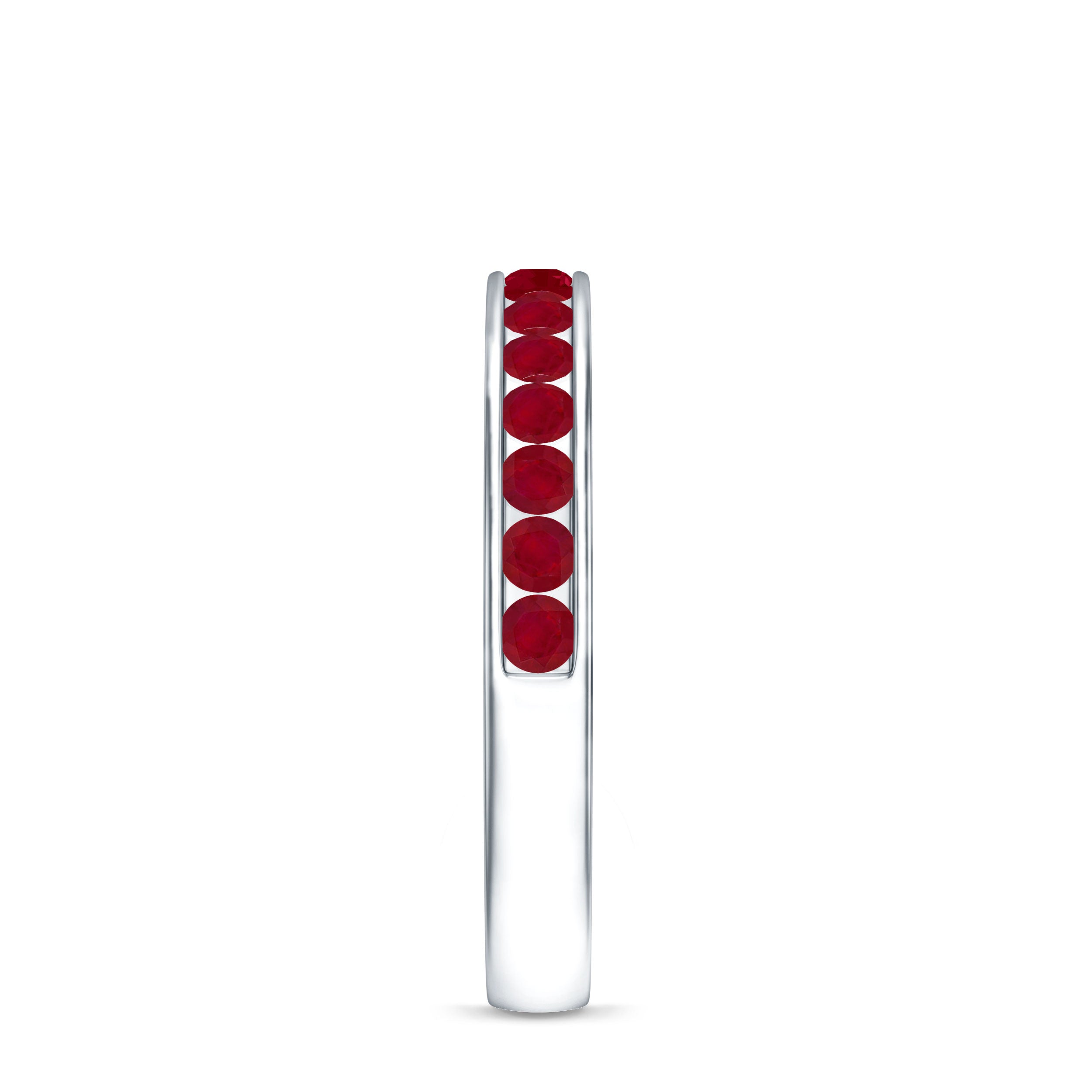 Natural Ruby Half Eternity Anniversary Ring in Channel Set AAA - Rosec Jewels