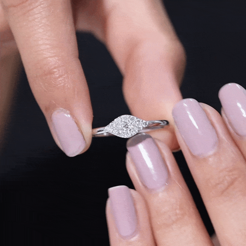 Certified Diamond Cluster Ring in Illusion Setting Natural - ( HI-SI ) - Rosec Jewels