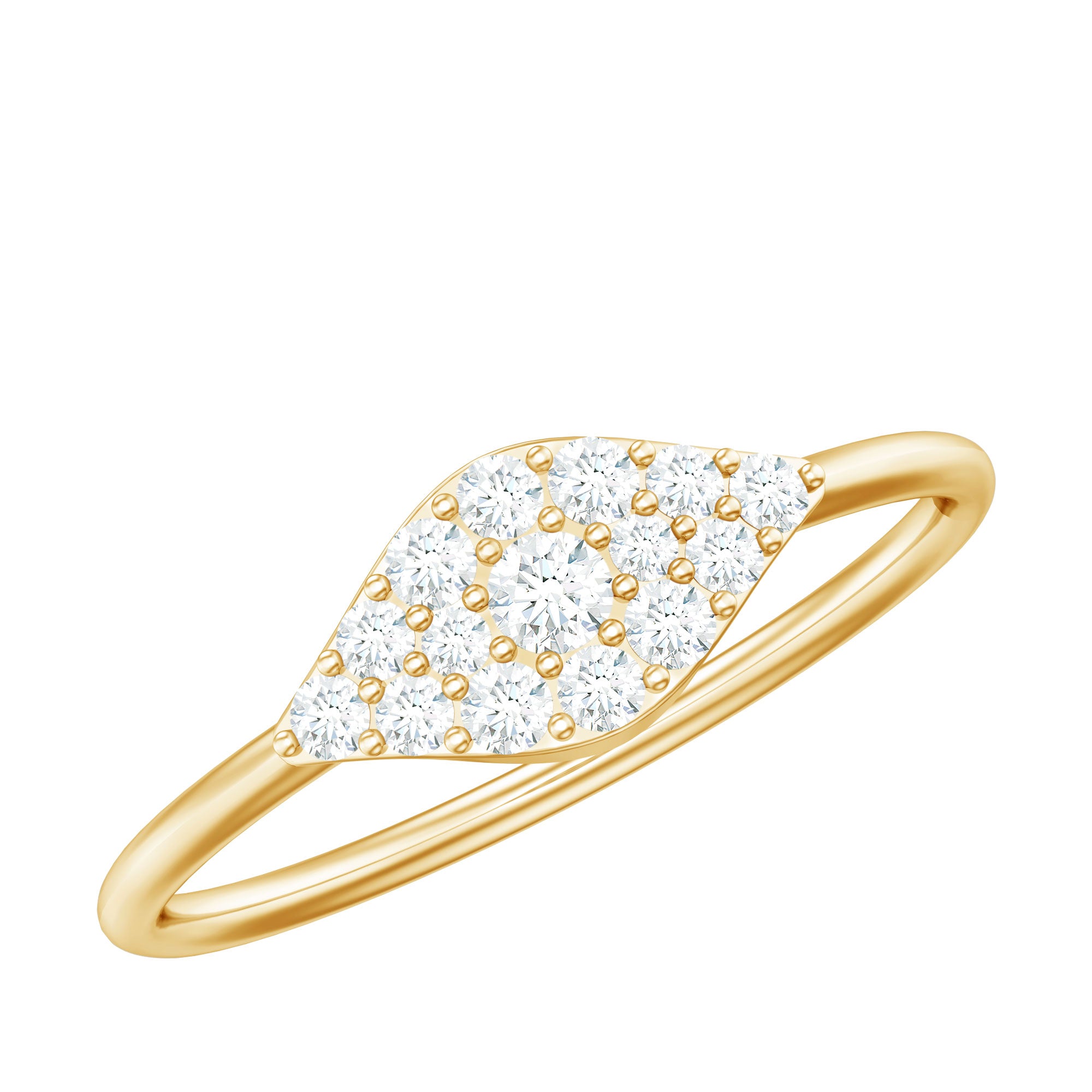 Certified Diamond Cluster Ring in Illusion Setting Natural - ( HI-SI ) - Rosec Jewels