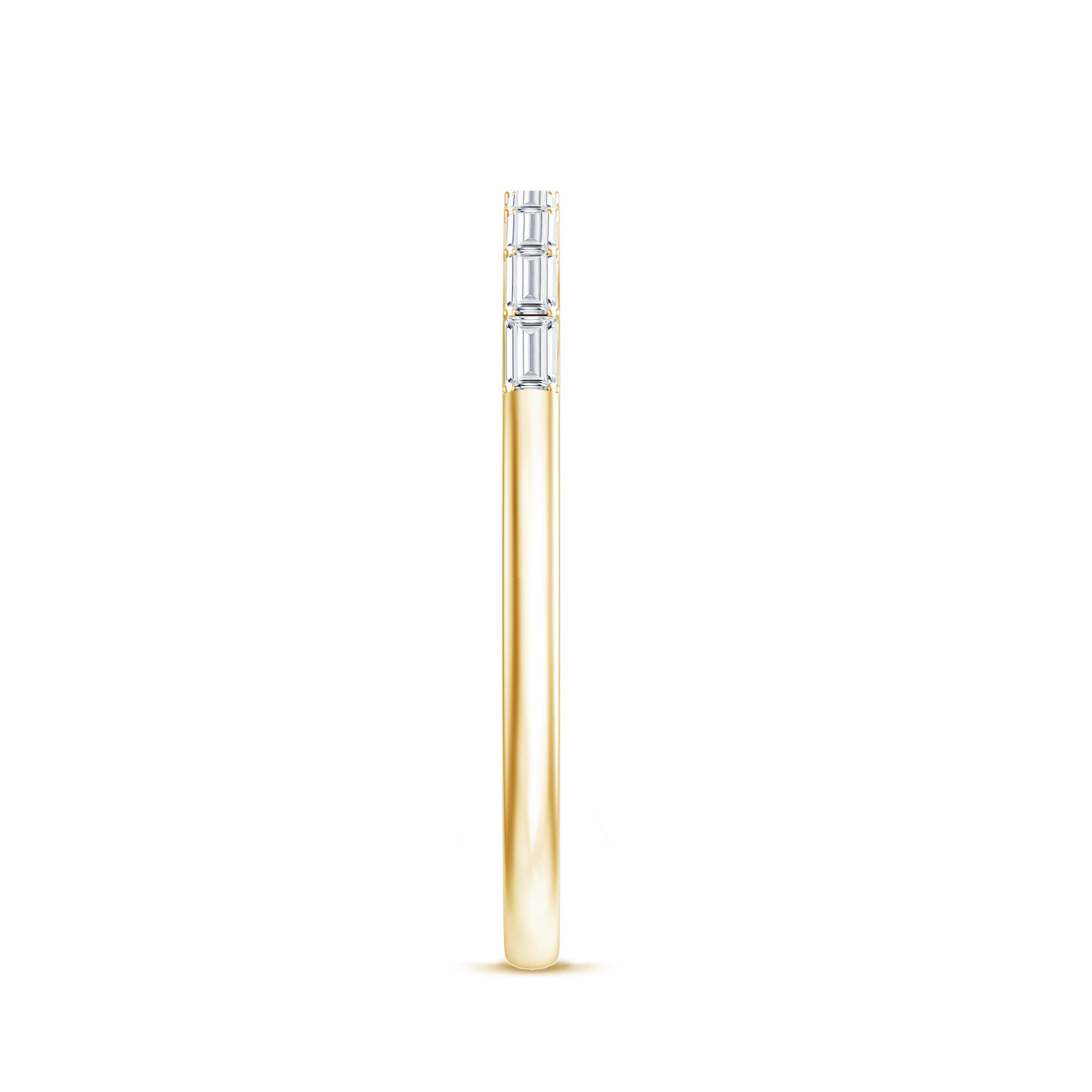 Baguette Diamond East West Stackable Ring Natural - ( HI-SI ) - Rosec Jewels