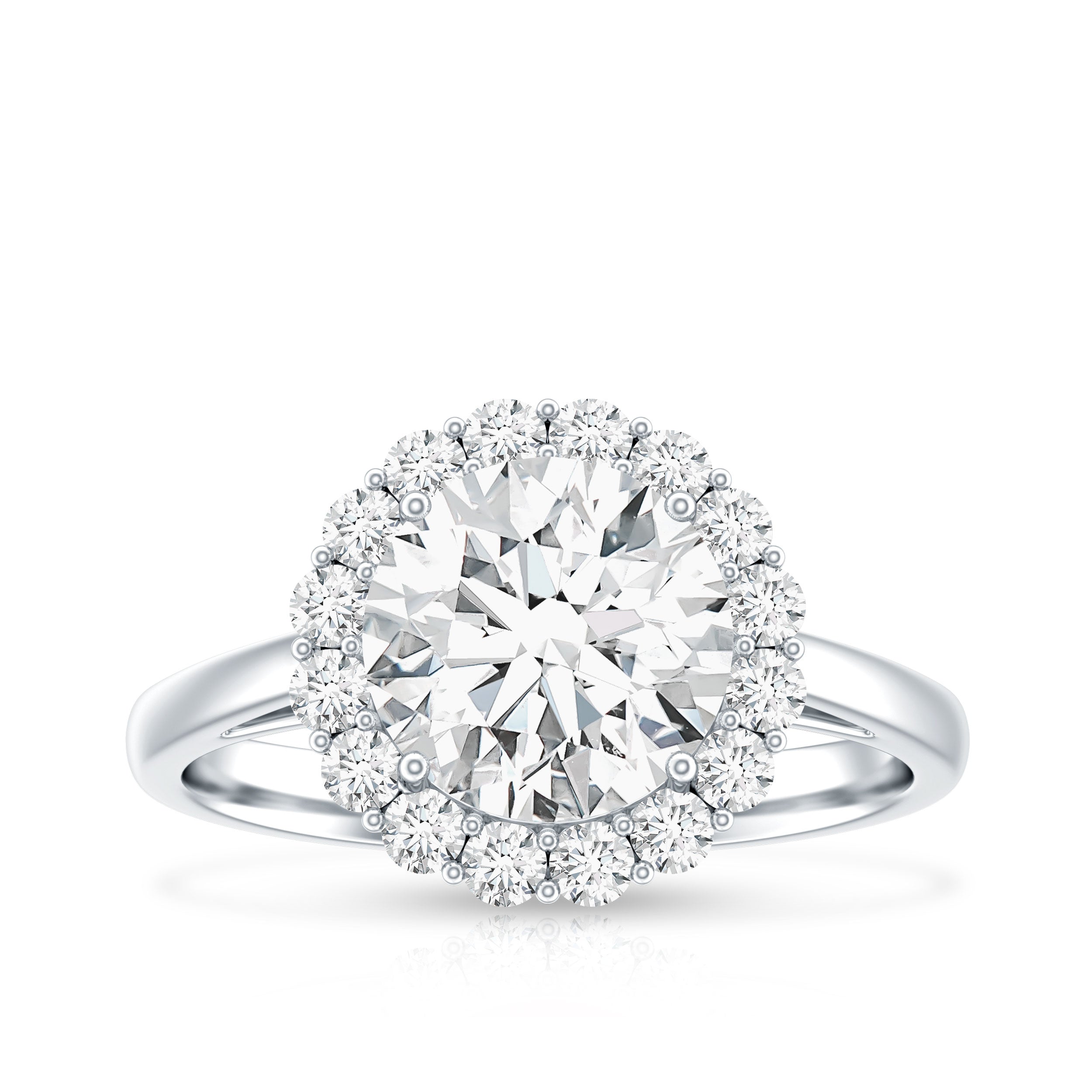 Classic Round Cut Moissanite Big Engagement Ring D-VS1 - Rosec Jewels
