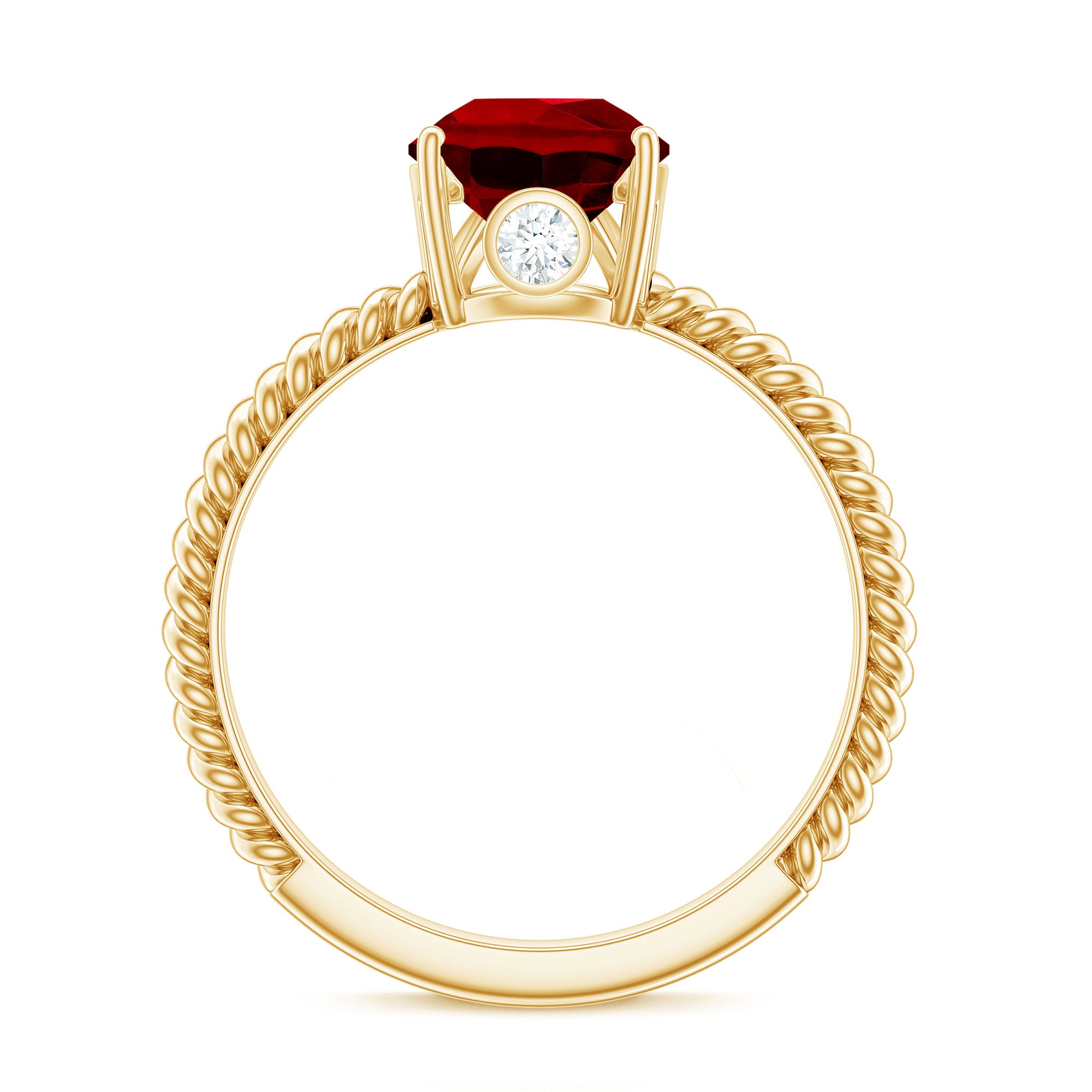 2.9 Carat Lab Created Ruby Teardrop Engagement Ring With Surprise Diamonds AAAA - Rosec Jewels