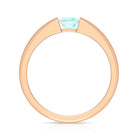 Princess Cut Ethiopian Opal Solitaire Band Ring Ethiopian Opal - ( AAA ) - Quality - Rosec Jewels