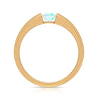 Princess Cut Ethiopian Opal Solitaire Band Ring Ethiopian Opal - ( AAA ) - Quality - Rosec Jewels