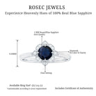 1 CT Vintage Blue Sapphire and Diamond Engagement Ring Blue Sapphire - ( AAA ) - Quality - Rosec Jewels