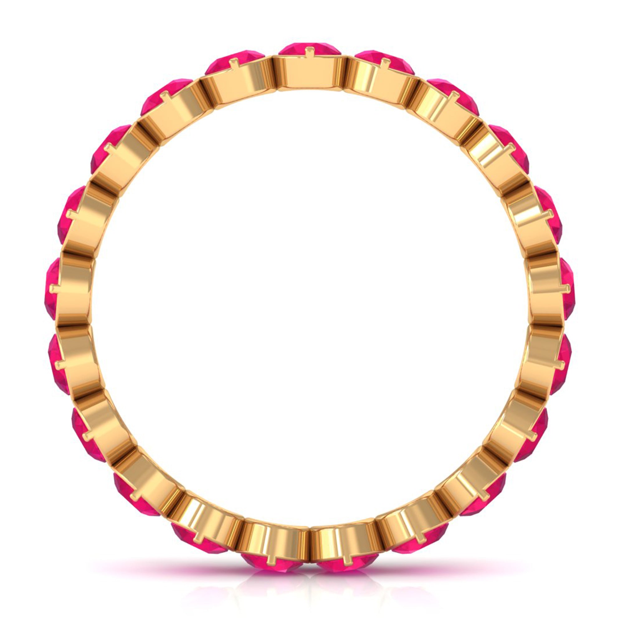Rosec Jewels-2 CT Bezel Set Ruby Full Eternity Stackable Ring