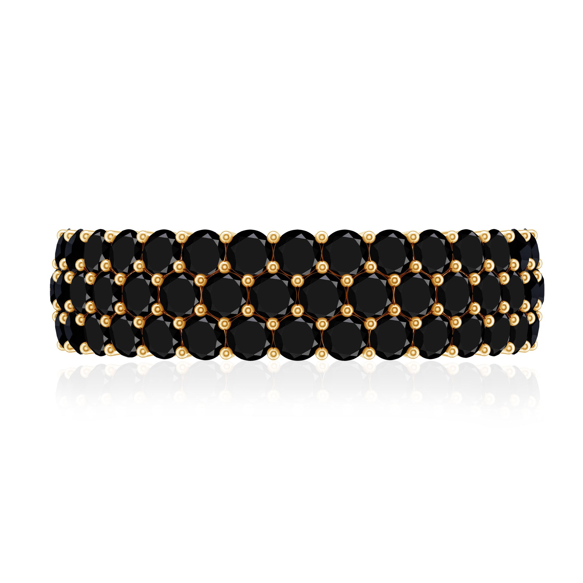 Certified Lab Grown Black Diamond Half Eternity Band Ring for Women AAAA ( Synthetic ) - Rosec Jewels