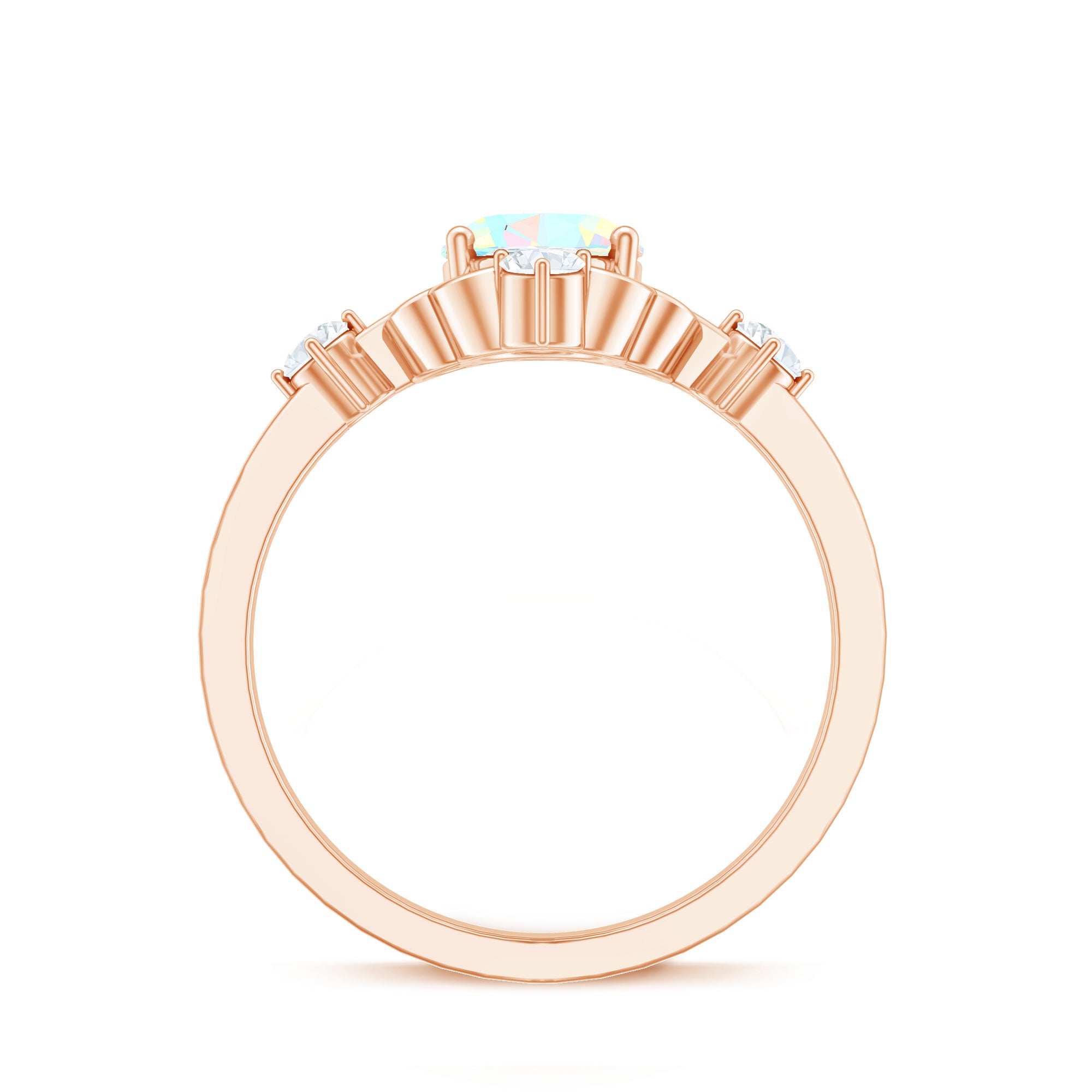 Designer Ethiopian Opal and Diamond Engagement Ring AAA - Rosec Jewels