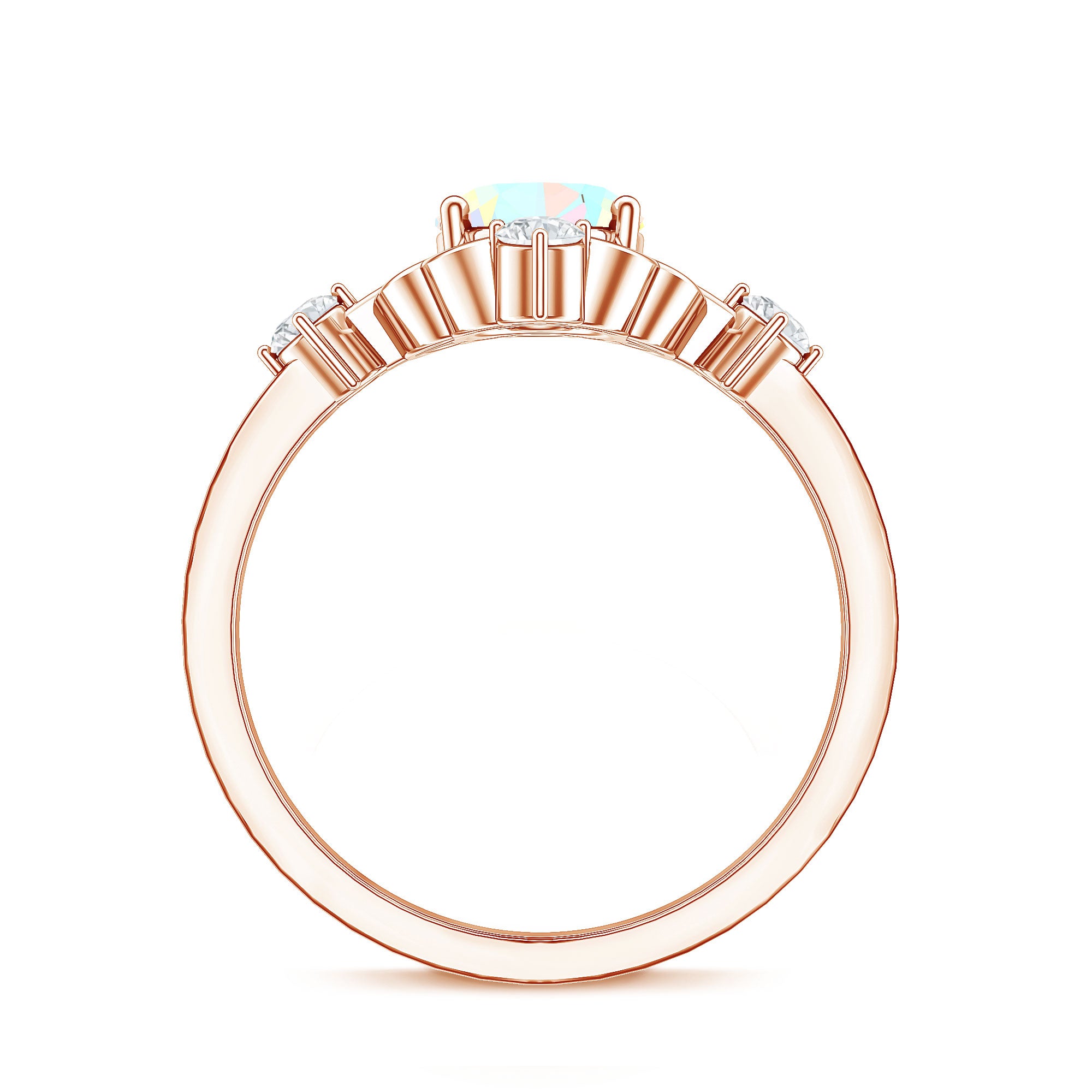 Designer Ethiopian Opal and Diamond Engagement Ring AAA - Rosec Jewels