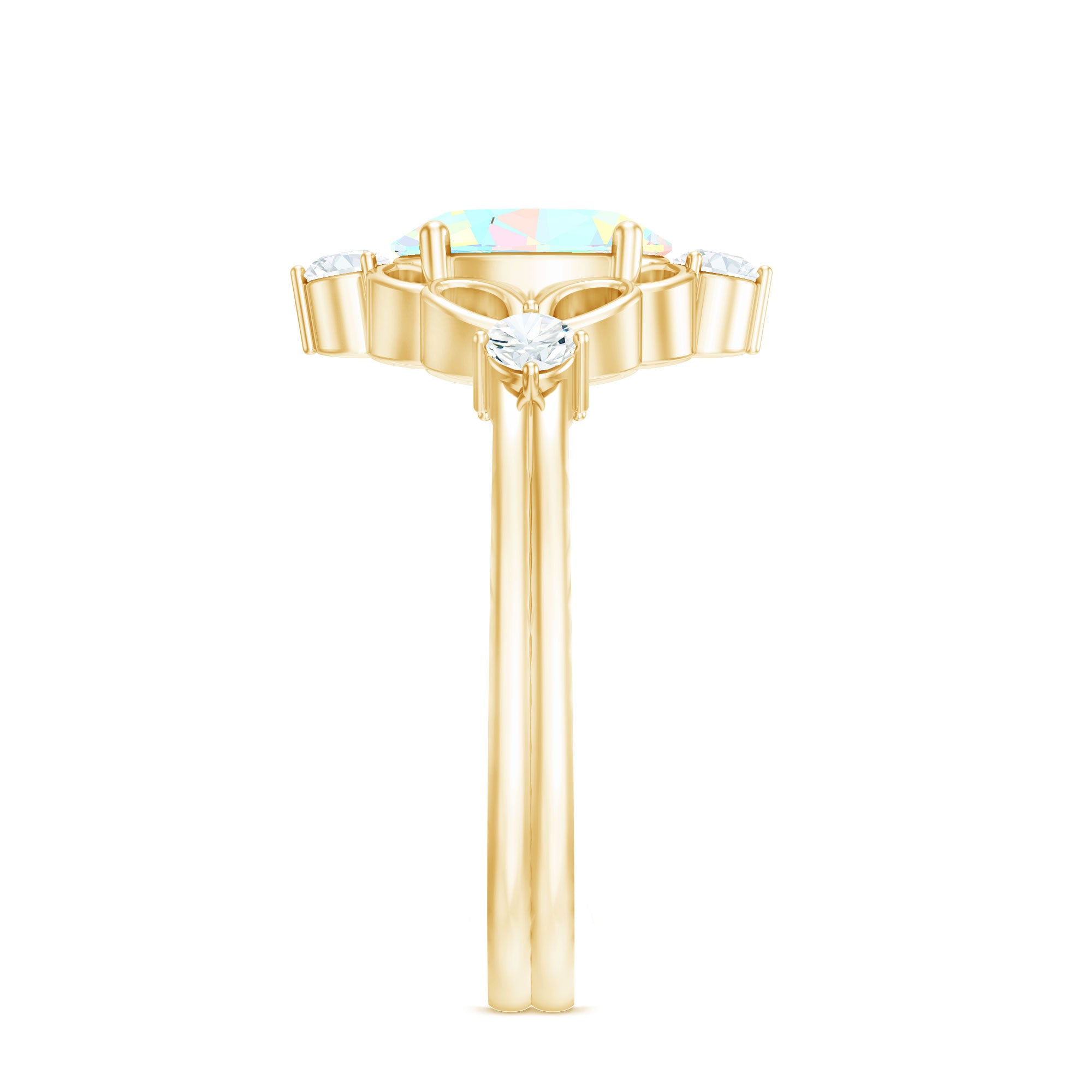 Designer Ethiopian Opal and Diamond Engagement Ring AAA - Rosec Jewels