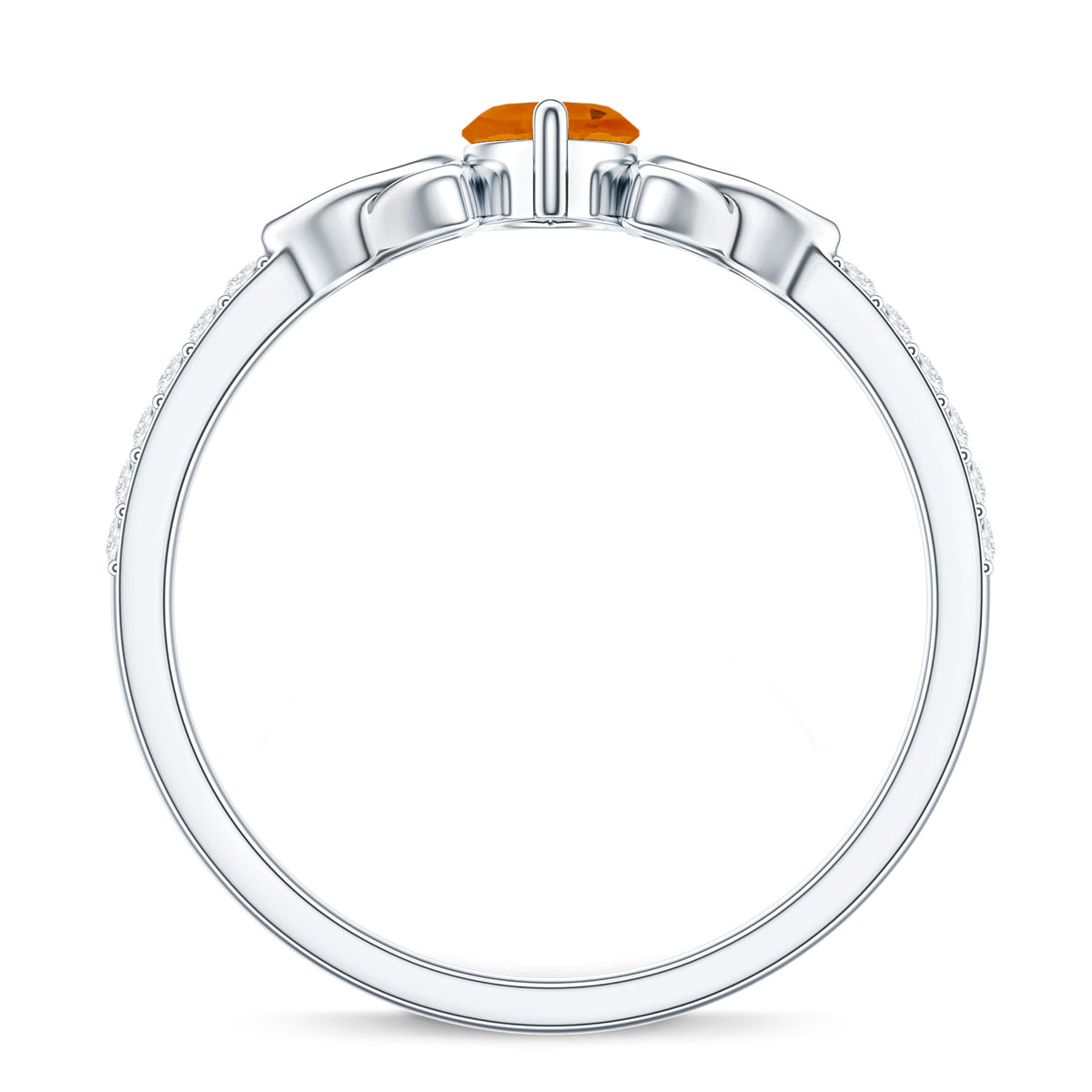 Marquise Cut Fire Opal Celtic Knot Engagement Ring with Diamond AAA - Rosec Jewels