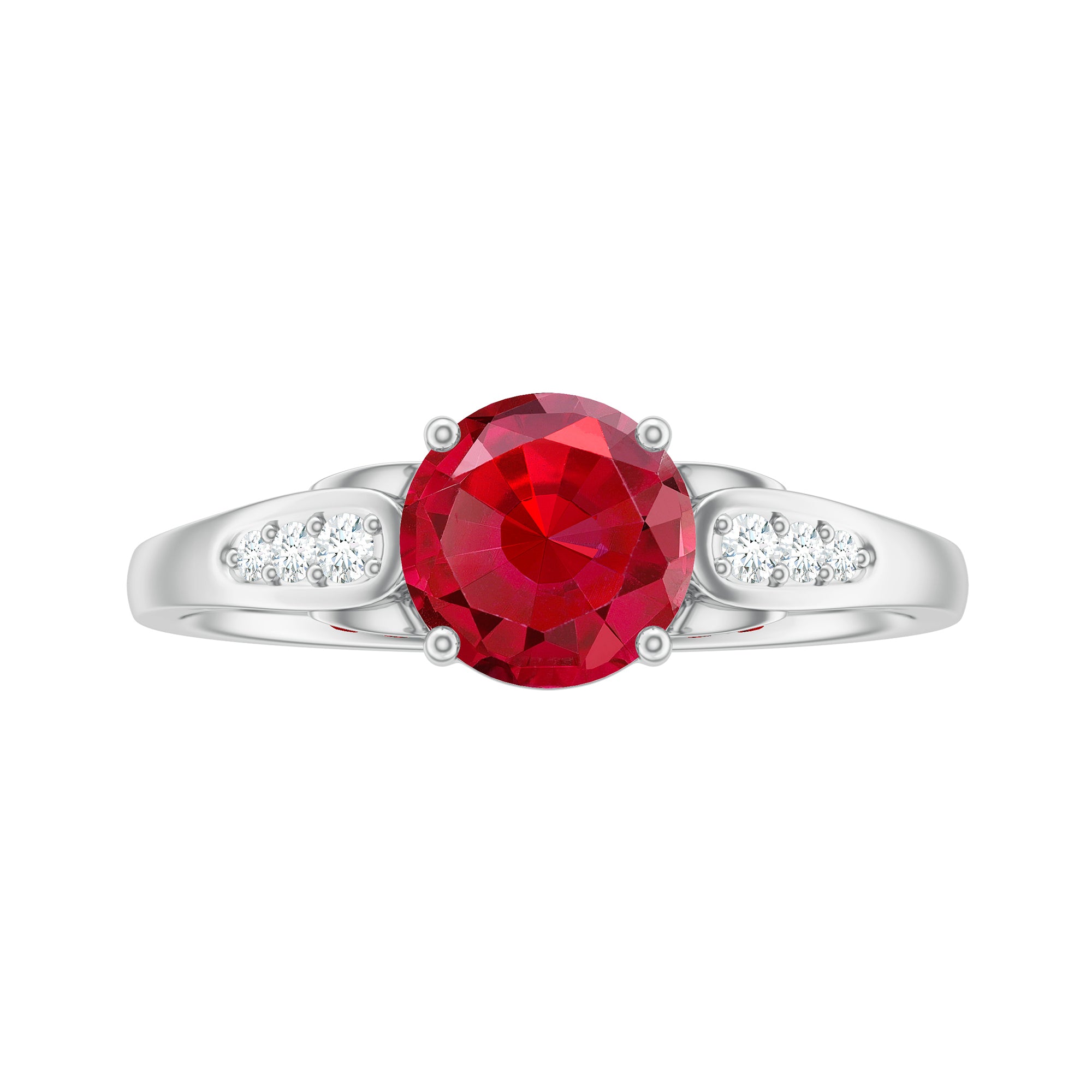 Rosec Jewels-Designer Lab Grown Ruby Solitaire Engagement Ring for Women