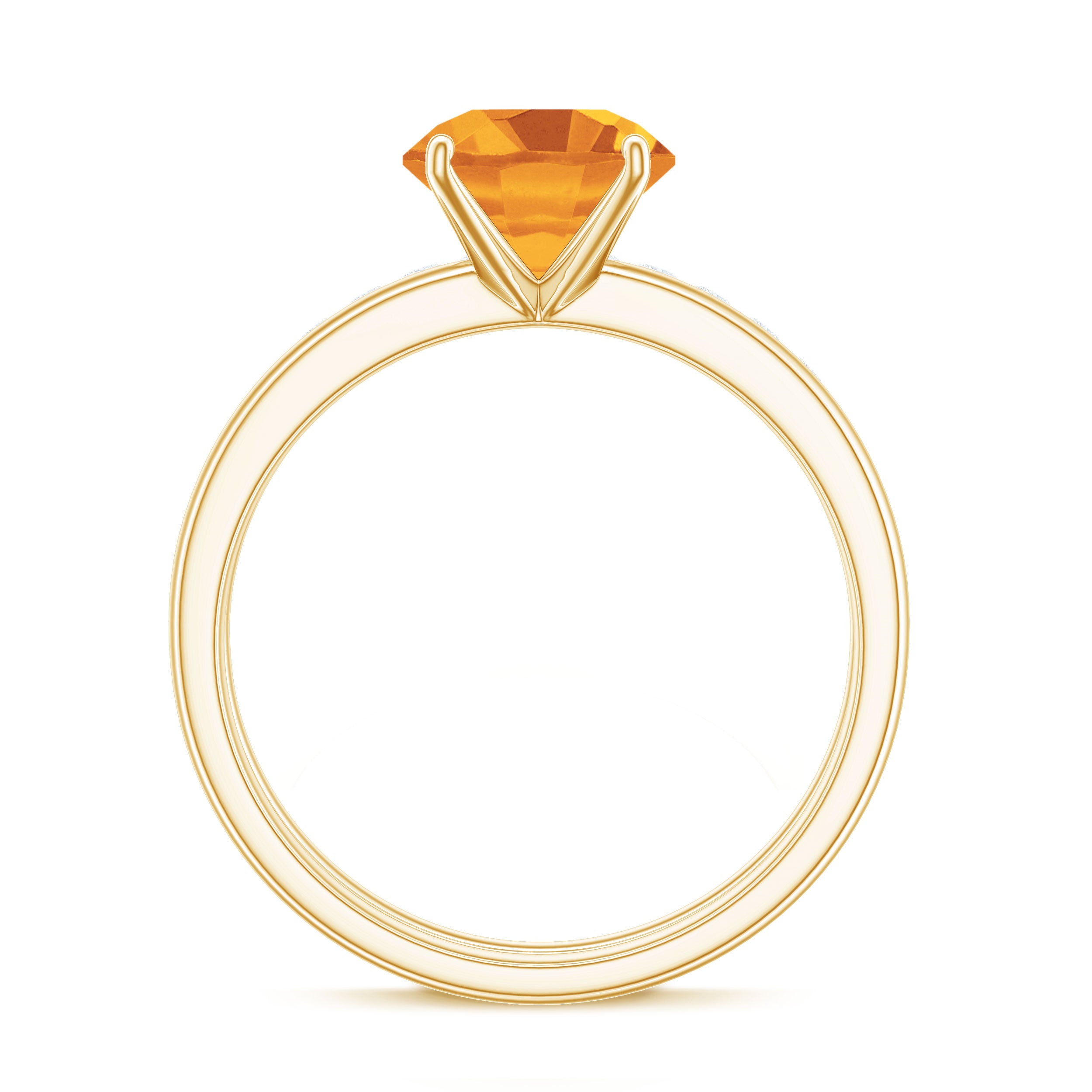 Rosec Jewels-Natural Citrine Wedding Bridal Ring Set with Diamond
