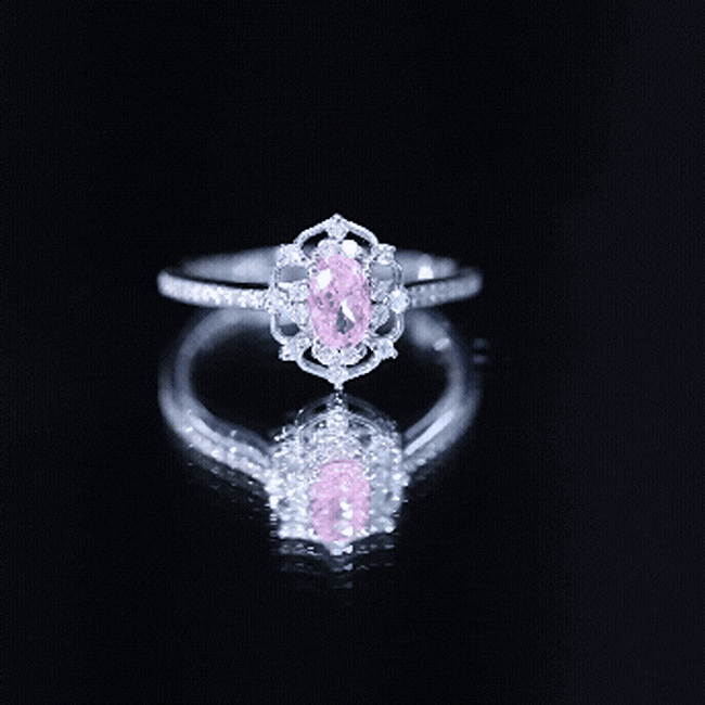 Natural Pink Sapphire Diamond Vintage Engagement Ring in Silver AAA 92.5 Sterling Silver - Rosec Jewels