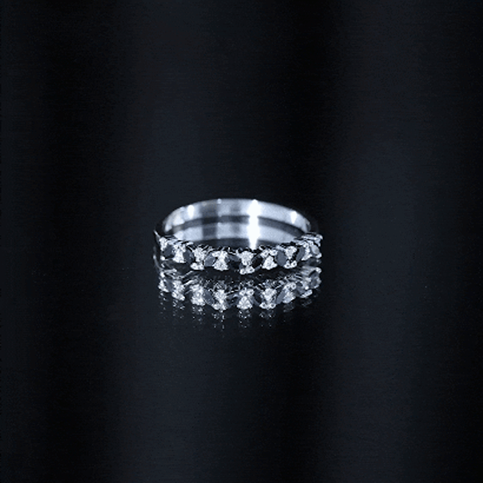 Rosec Jewels-Natural Marquise Black Spinel Diamond Half Eternity Ring