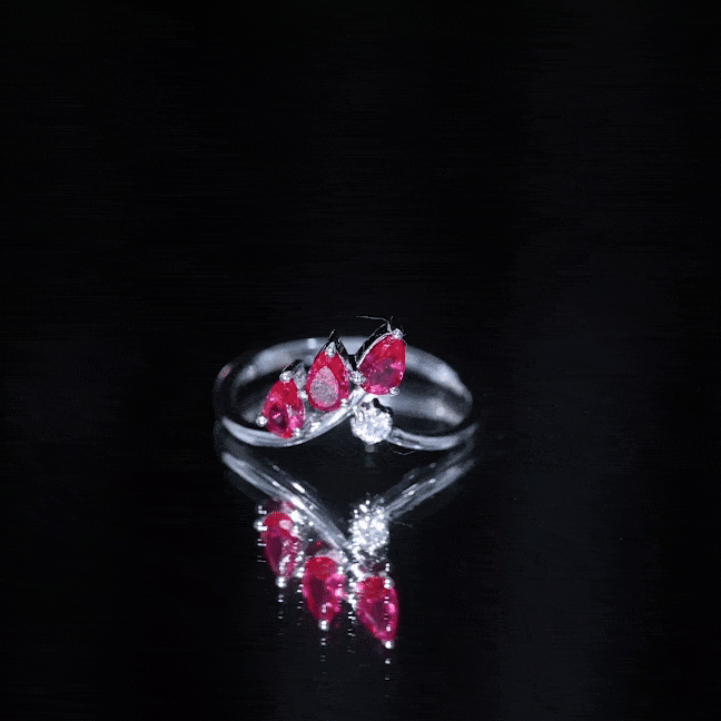 Certified Lab Grown Ruby Ring Guard with Diamond AAAA - Rosec Jewels
