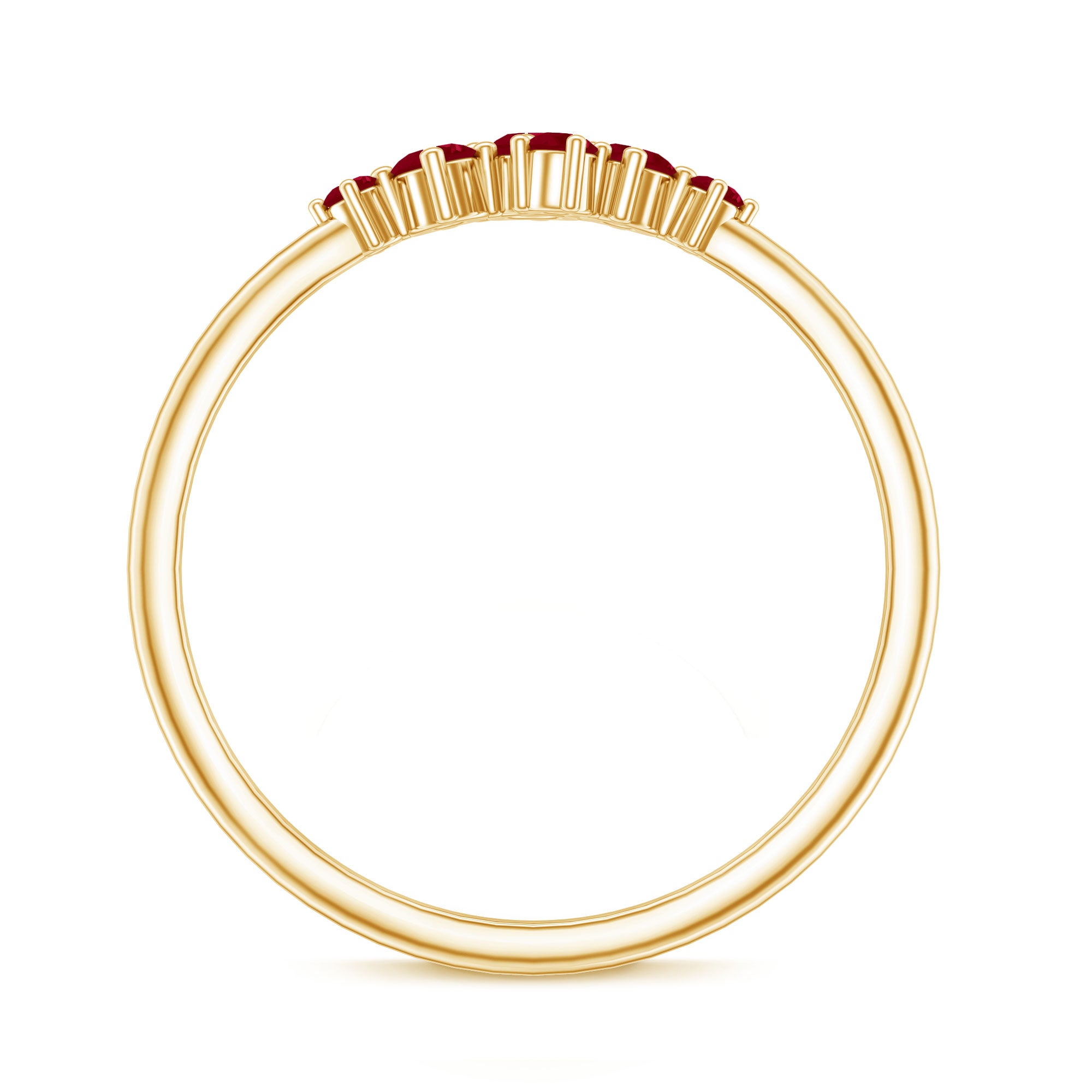 Natural Ruby Cluster Promise Ring for Women AAA - Rosec Jewels