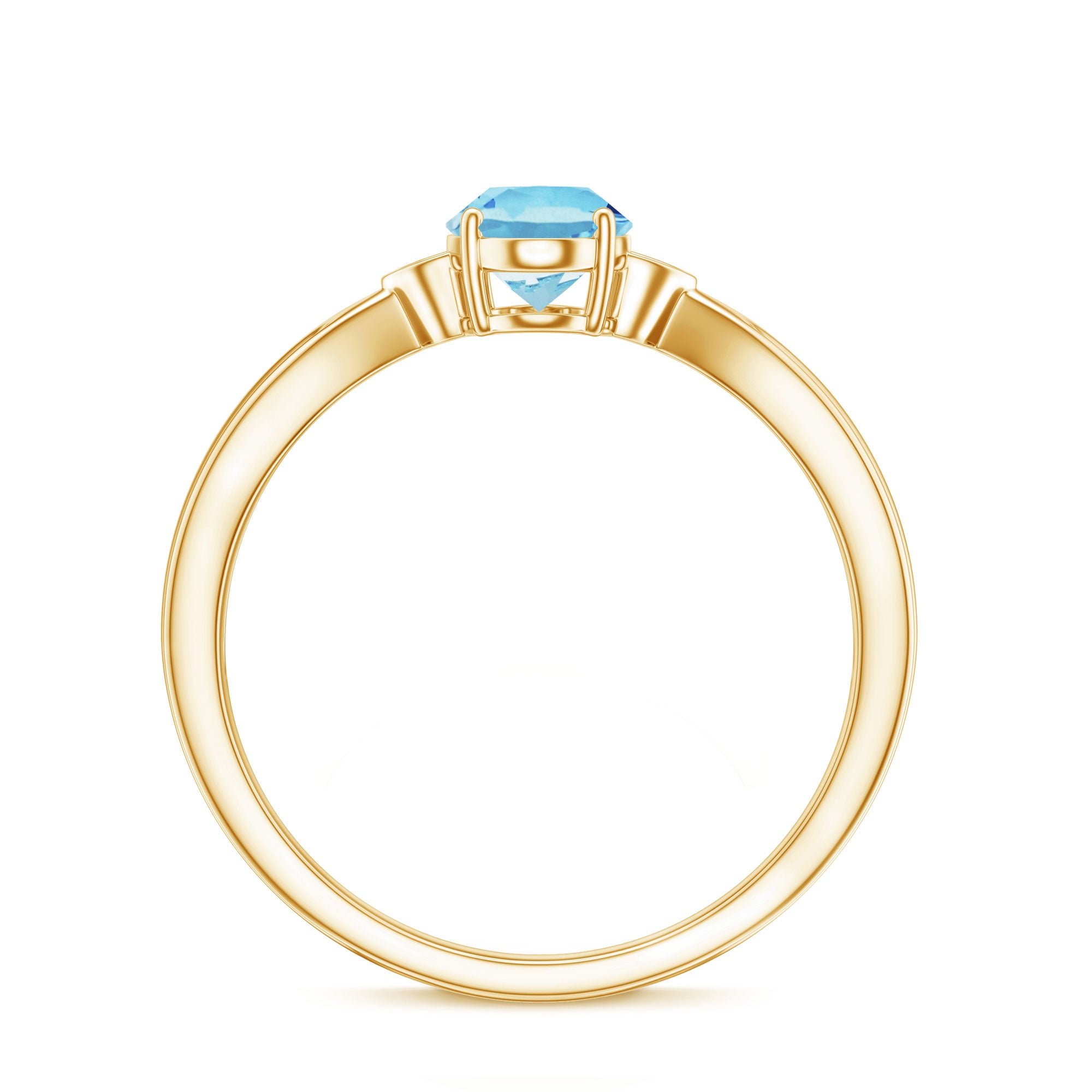 Certified Real Oval Aquamarine Engagement Ring for Women AAA - Rosec Jewels
