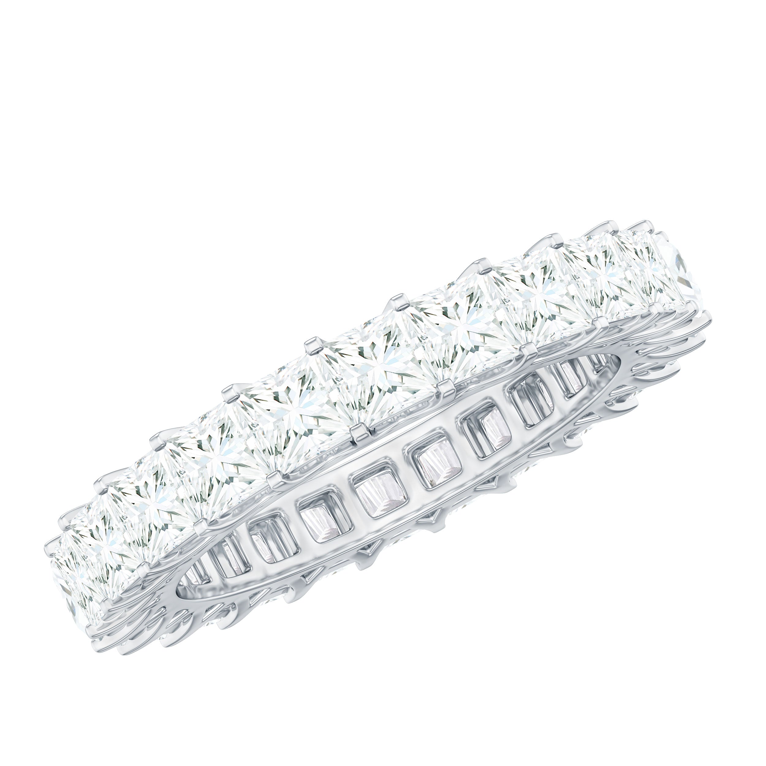 Princess Cut Moissanite Stackable Eternity Band Ring