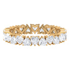 Claw Set Certified Moissanite Heart Eternity Band Ring in Gold Moissanite - ( D-VS1 ) - Color and Clarity - Rosec Jewels