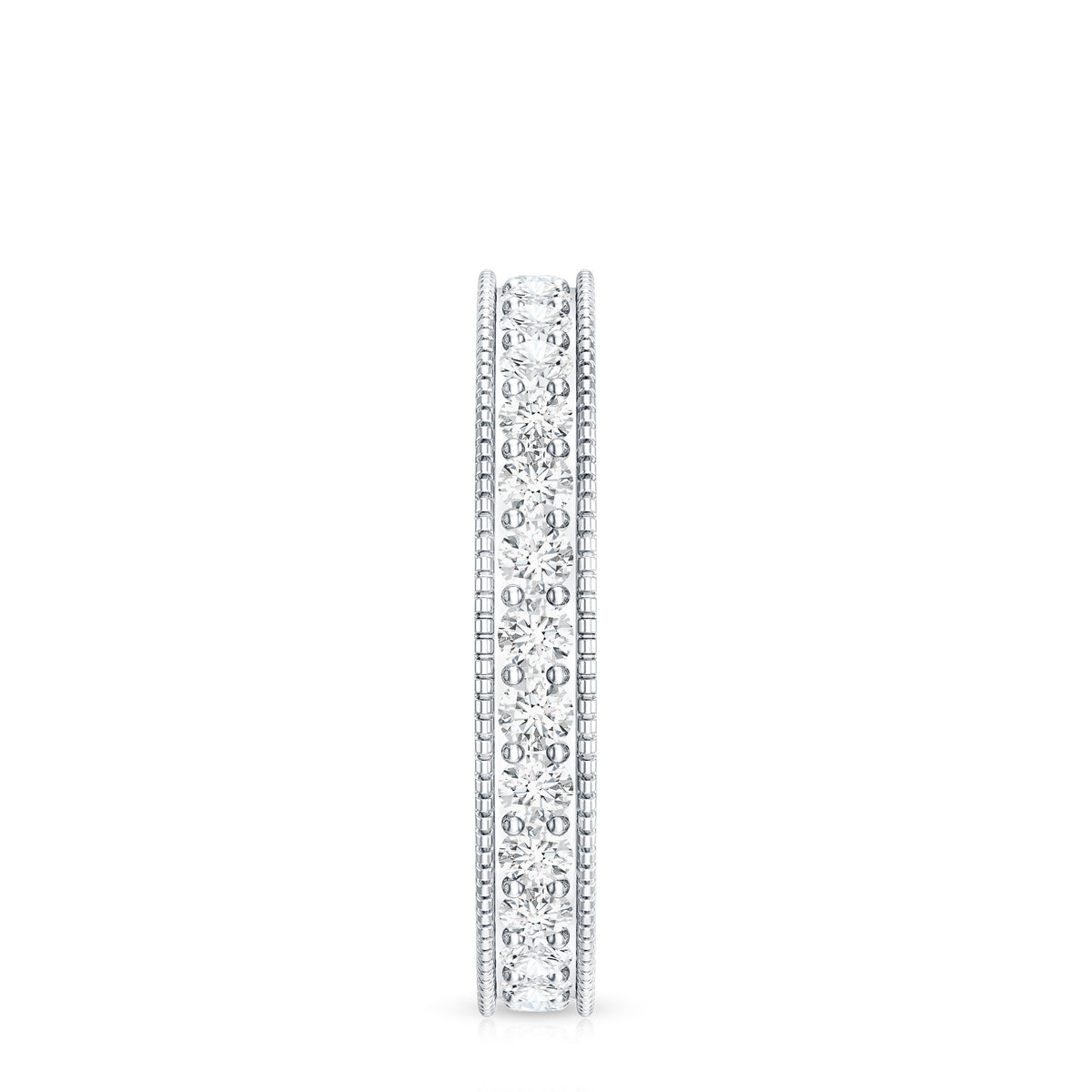 Moissanite Band Ring with Milgrain Detailing D-VS1 - Rosec Jewels
