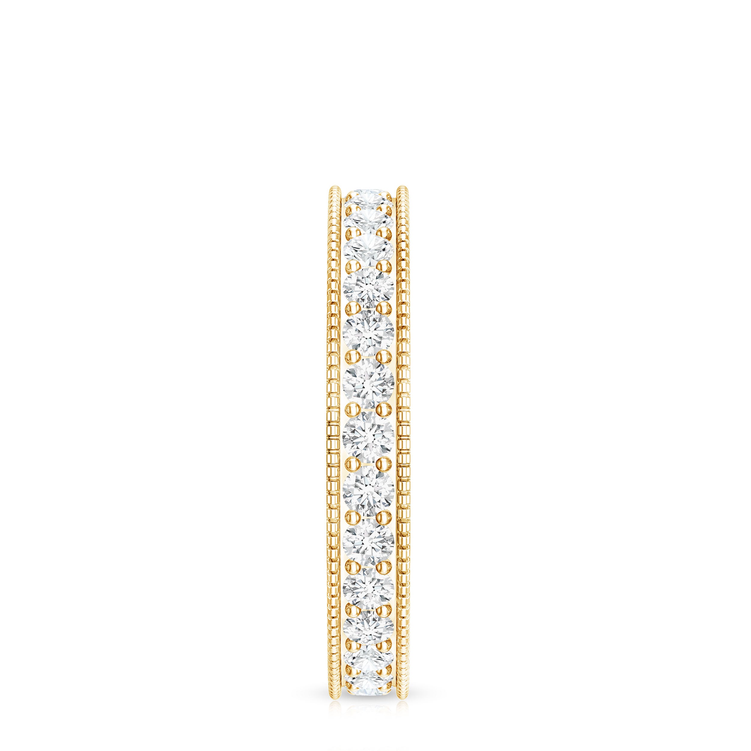 Moissanite Band Ring with Milgrain Detailing D-VS1 - Rosec Jewels