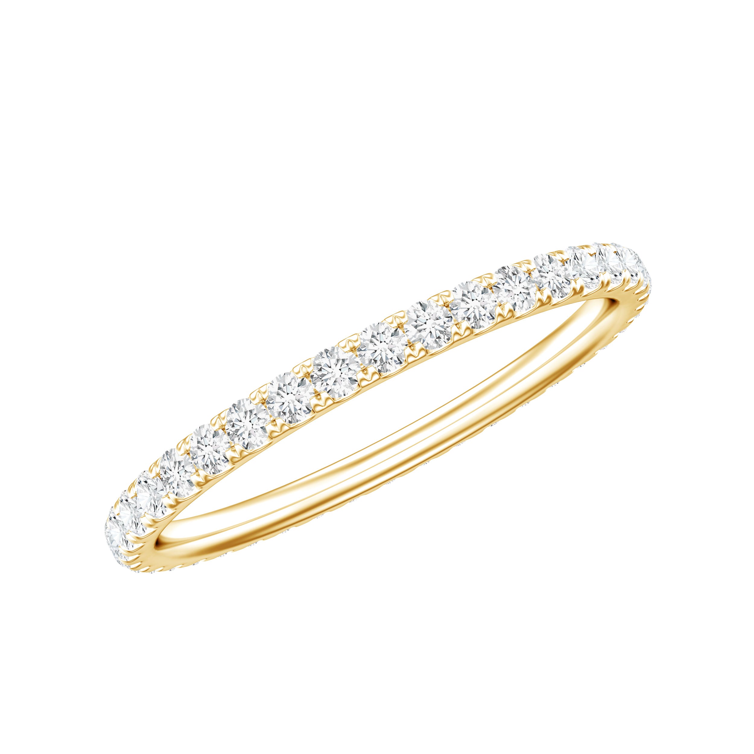 Certified French Pave Set Moissanite Stackable Full Eternity Ring D-VS1 - Rosec Jewels