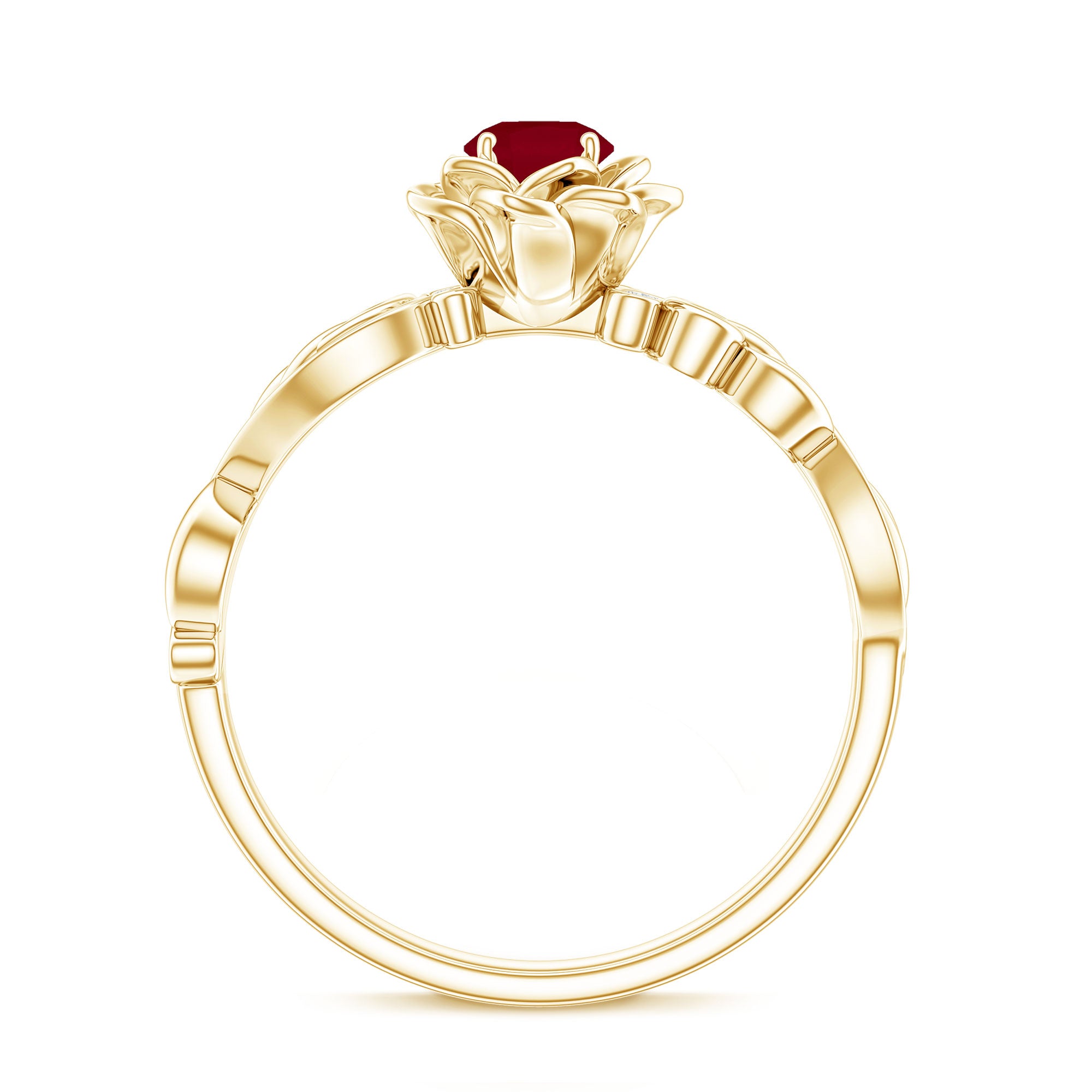 Nature Inspired 0.6 Carat Ruby Diamond Engagement Ring for Women AAA - Rosec Jewels