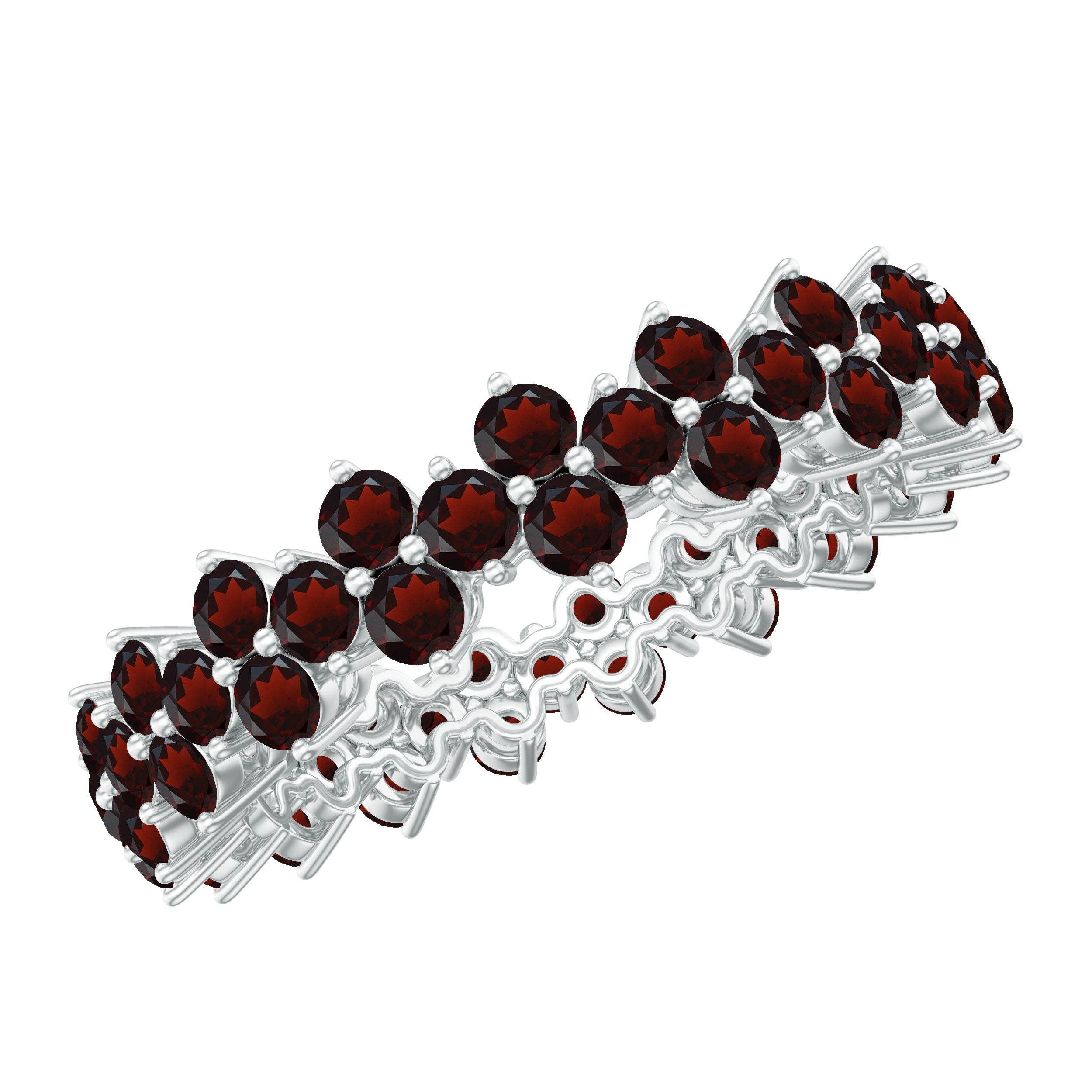 Natural Garnet Eternity Band for Anniversary AAA - Rosec Jewels