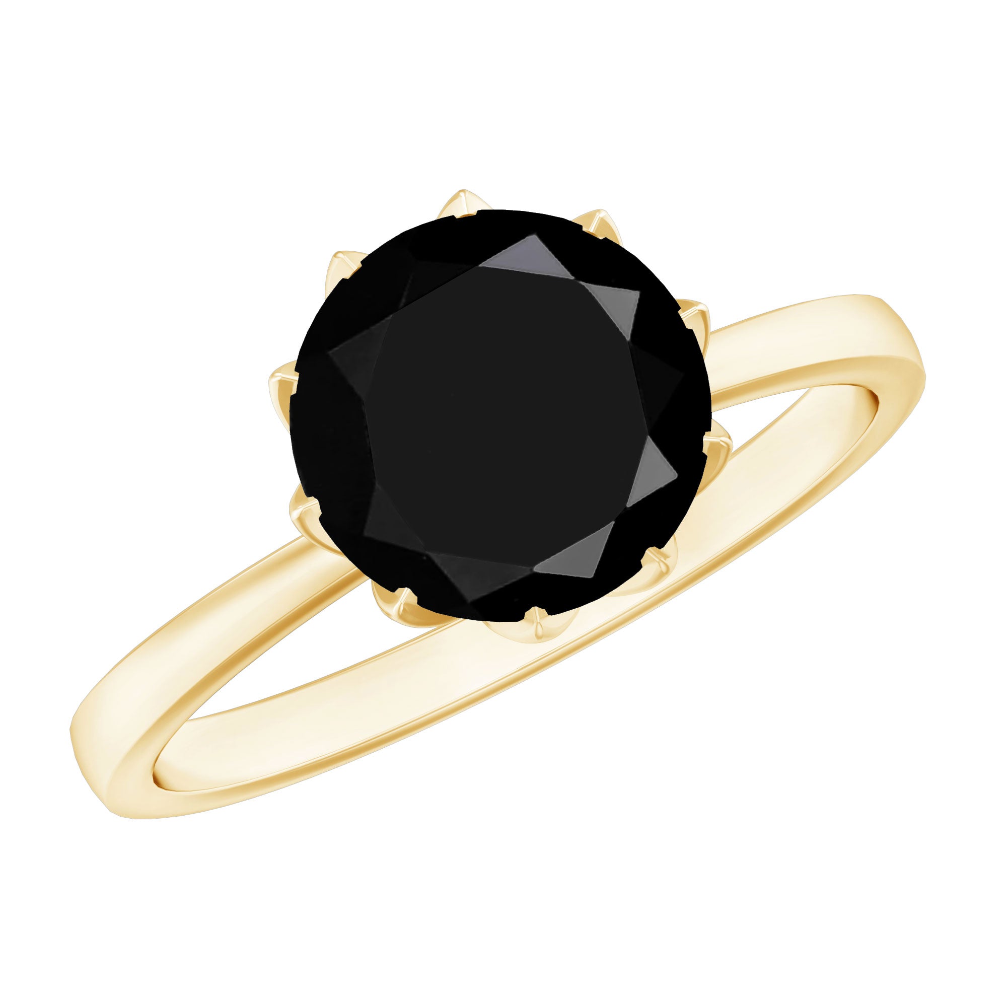 Certified 2 Carat Lab Grown Black Diamond Solitaire Engagement Ring AAAA ( Synthetic ) - Rosec Jewels