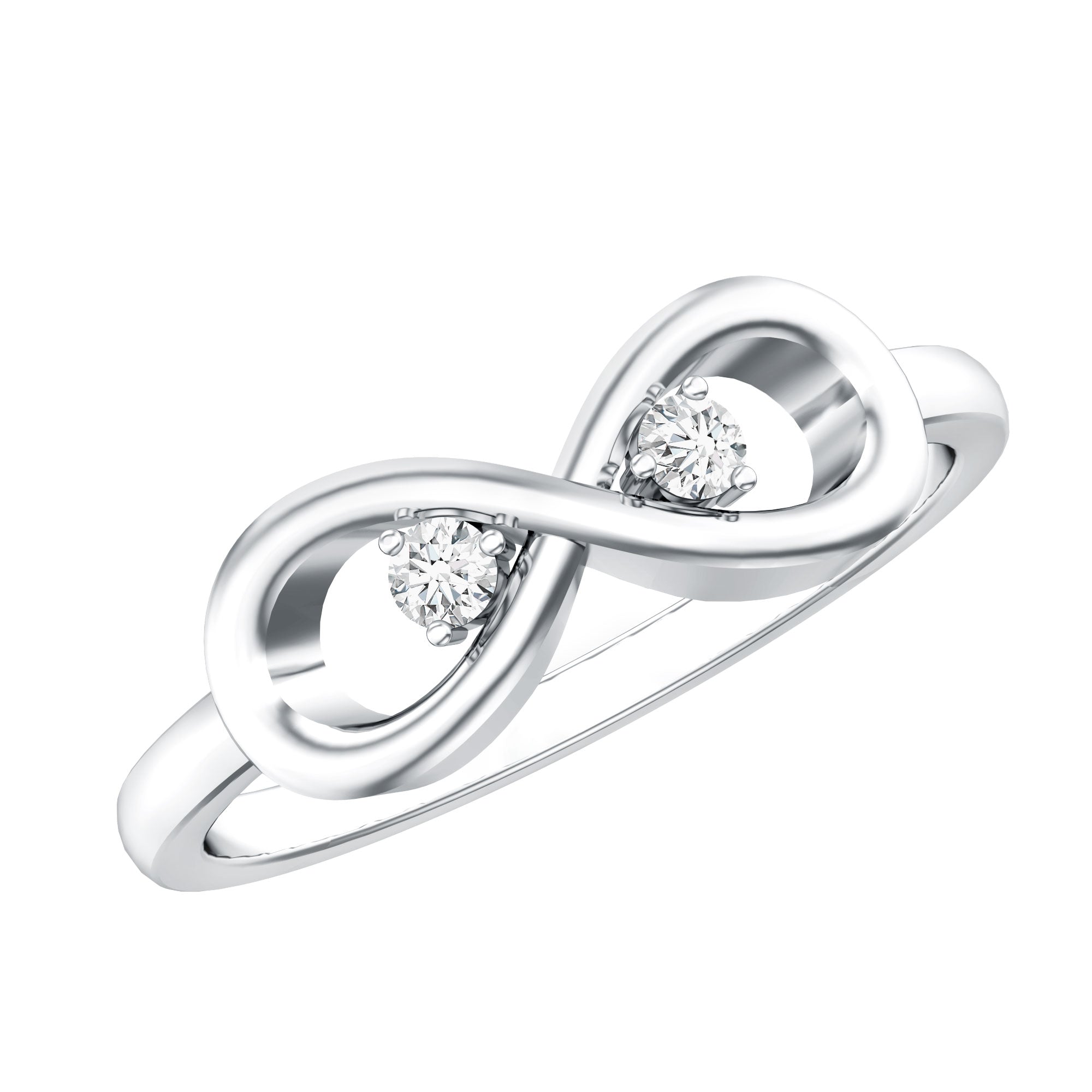 Certified Real Diamond Infinity Promise Ring for Women Natural - ( HI-SI ) - Rosec Jewels