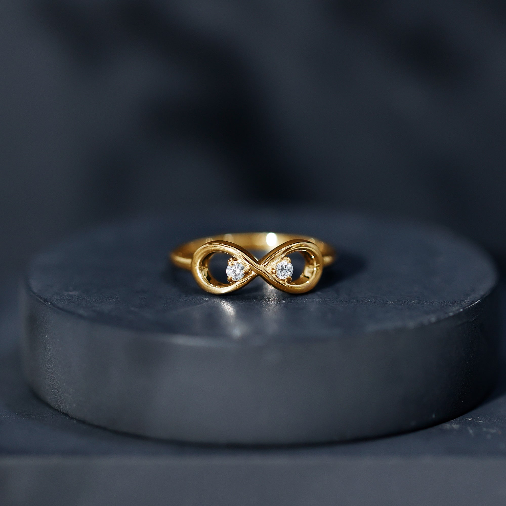 Minimalist Moissanite Infinity Promise Ring D-VS1 - Rosec Jewels