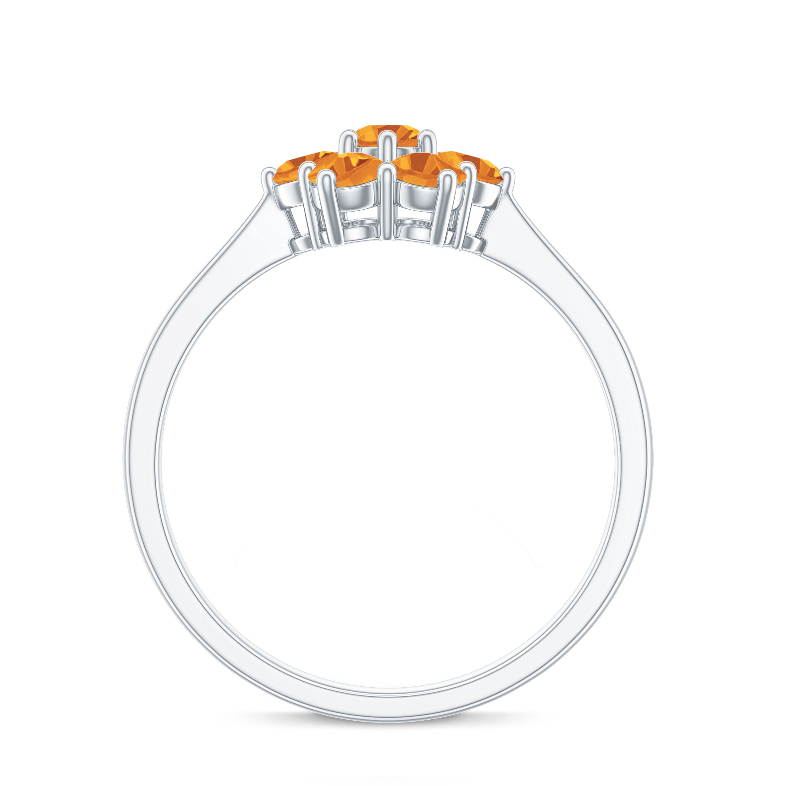 Rosec Jewels-Natural Citrine Floral Engagement Ring with Certificate