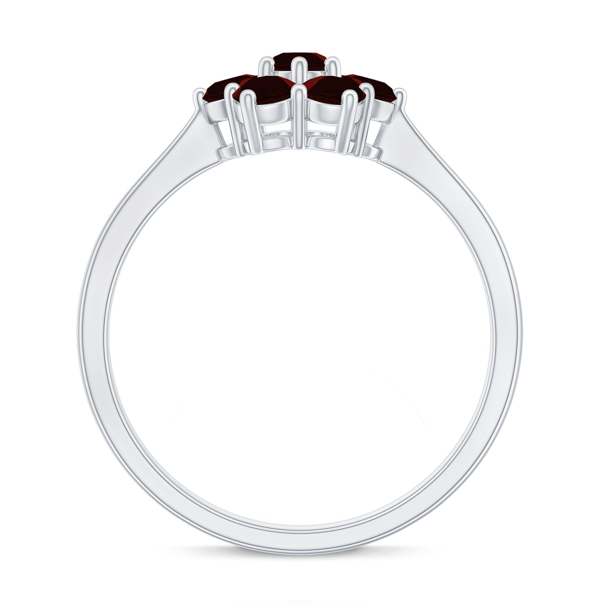 Rosec Jewels-Natural Garnet Flower Cluster Engagement Ring