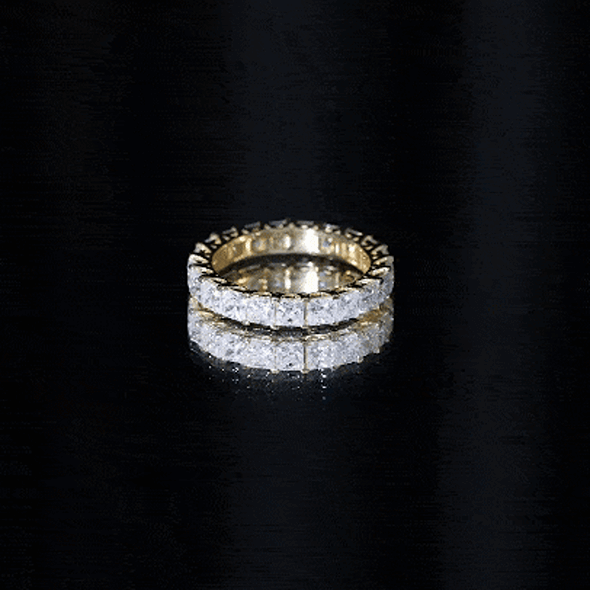 Princess Cut Moissanite Full Eternity Band Ring D-VS1 - Rosec Jewels