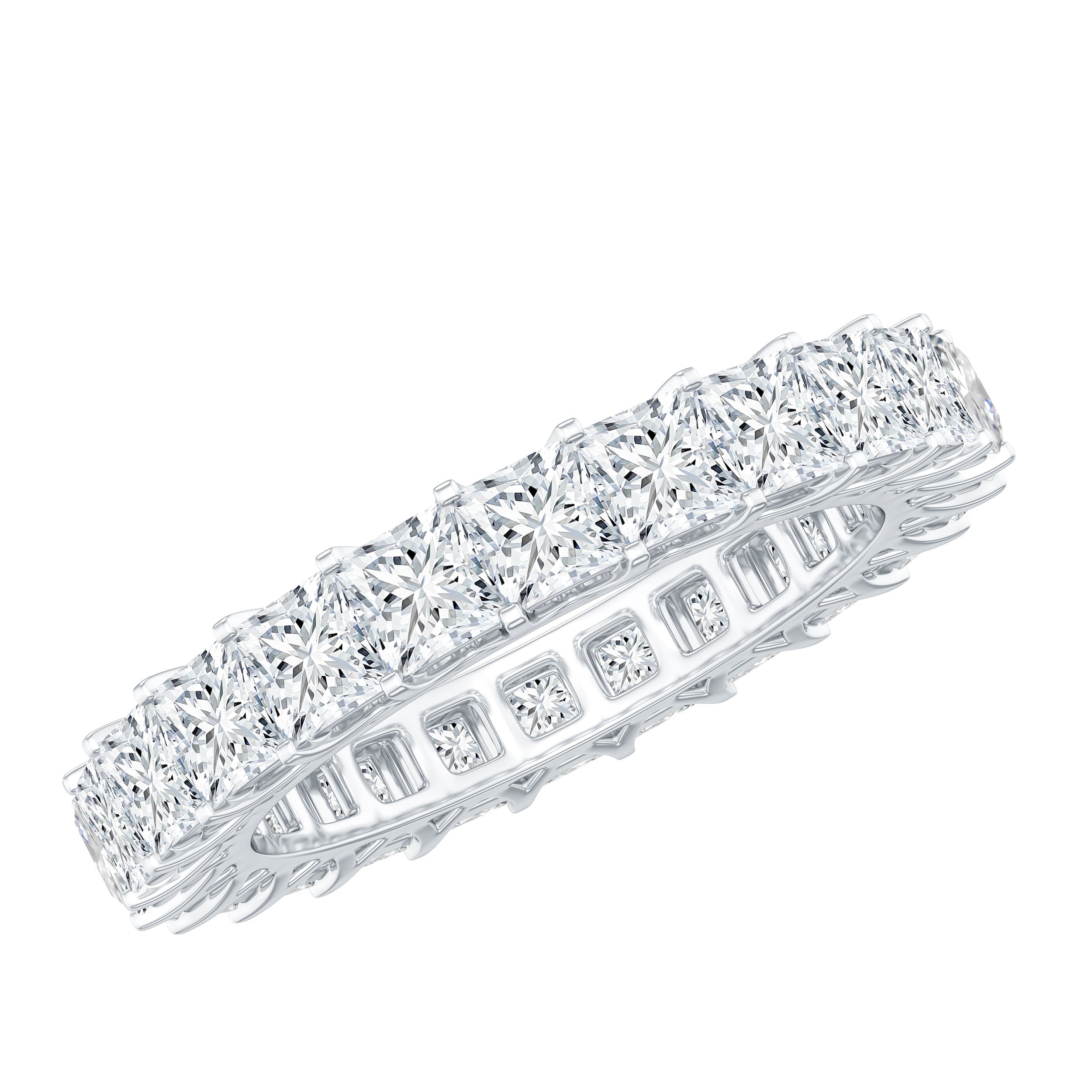 Princess Cut Moissanite Full Eternity Band Ring D-VS1 - Rosec Jewels