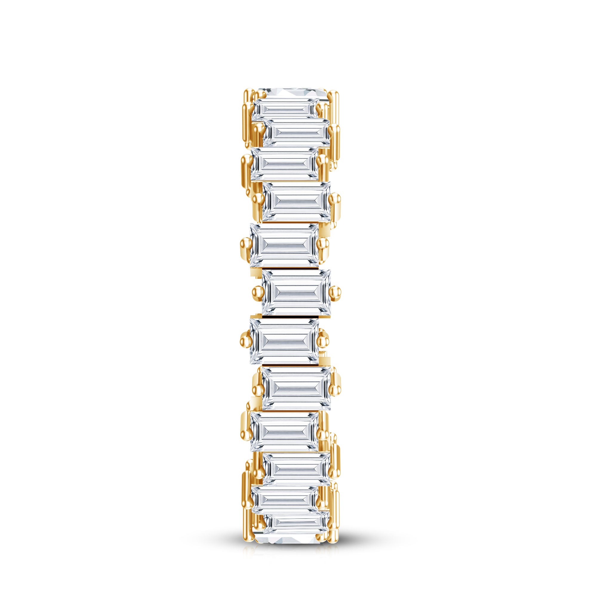 Baguette Shape Moissanite Eternity Wedding Band D-VS1 - Rosec Jewels