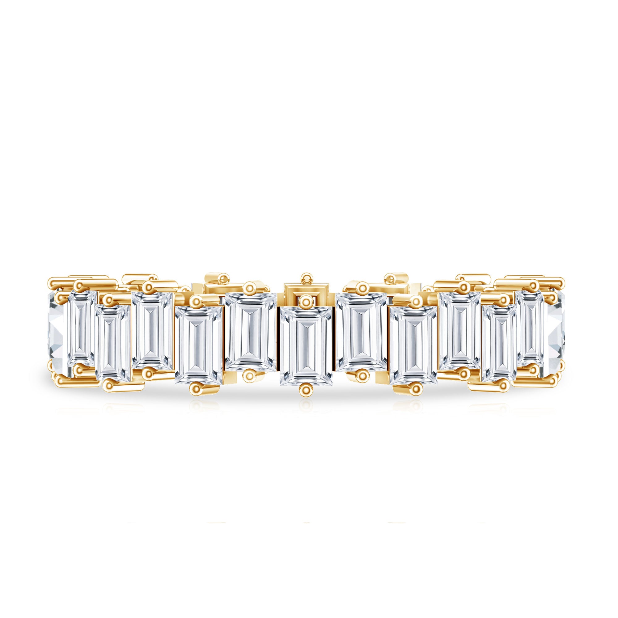 Baguette Shape Moissanite Eternity Wedding Band D-VS1 - Rosec Jewels