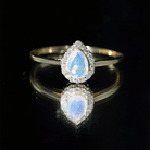 1 CT Teardrop Ethiopian Opal Ring with Diamond Accent Ethiopian Opal - ( AAA ) - Quality - Rosec Jewels