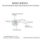 3.25 CT Ethiopian Opal and Moissanite Halo Ring Set in Gold Ethiopian Opal - ( AAA ) - Quality - Rosec Jewels