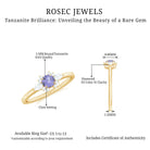 Natural Tanzanite Promise Ring with Diamond Accent Tanzanite - ( AAA ) - Quality - Rosec Jewels