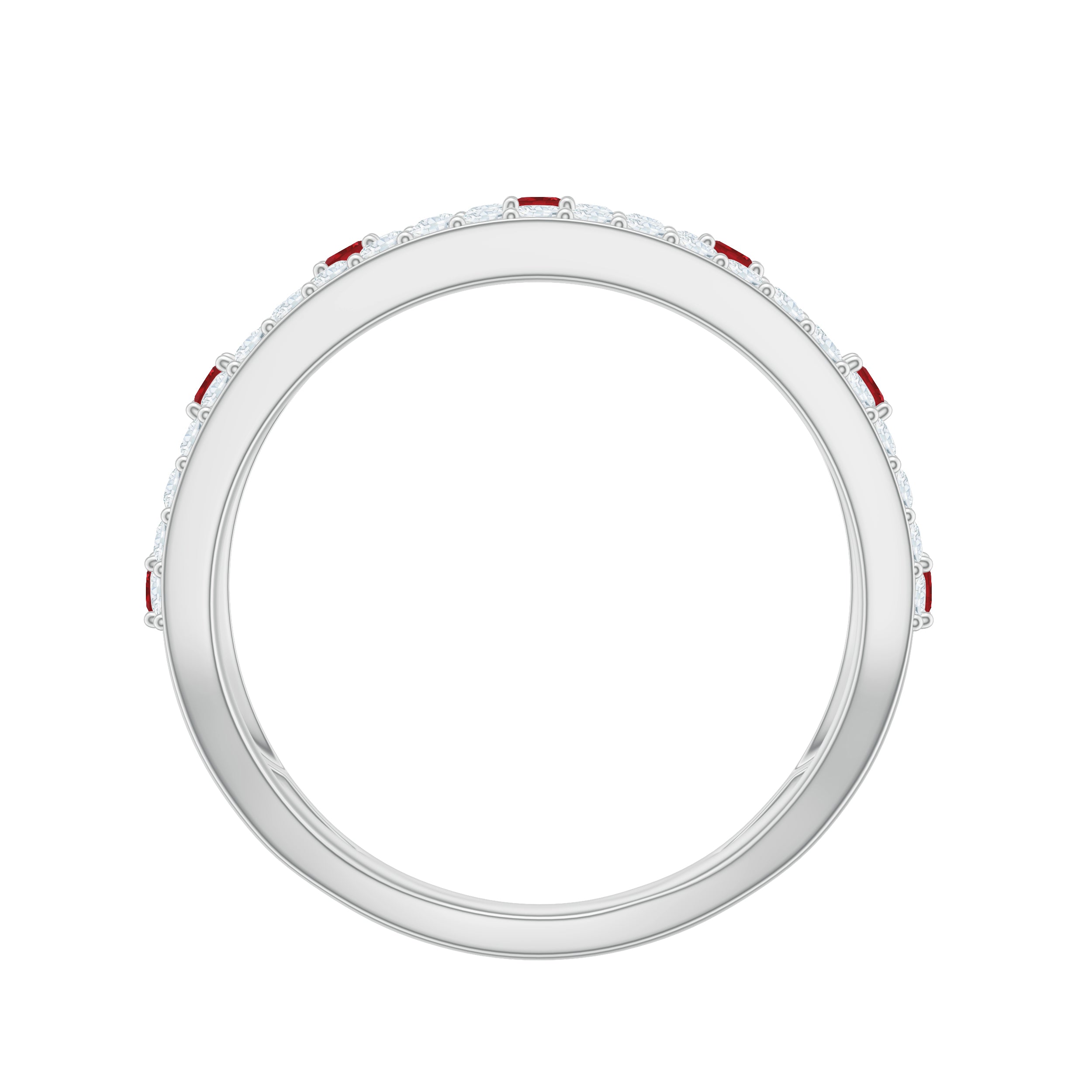 Lab Created Ruby and Diamond Designer Anniversary Band AAAA - Rosec Jewels
