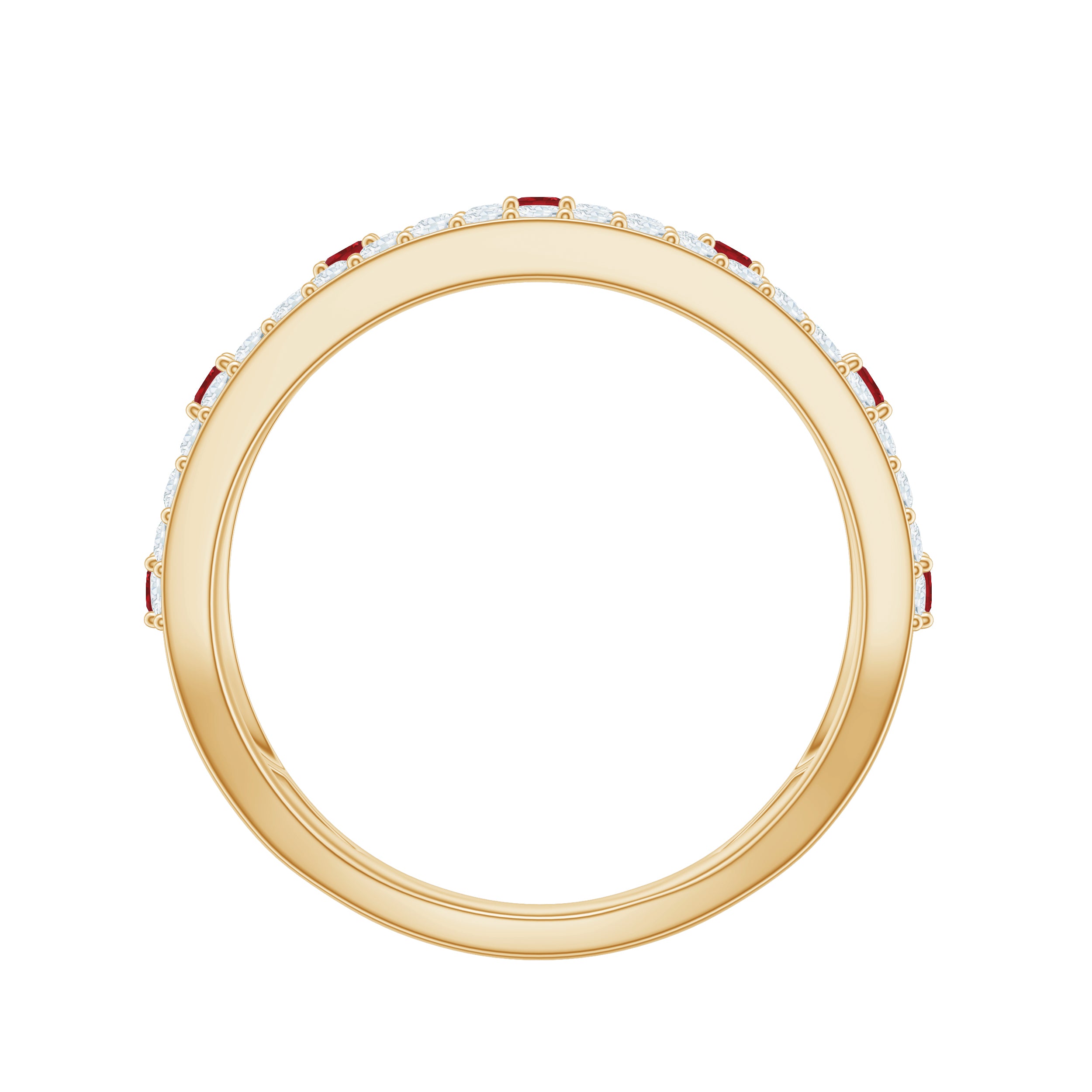 Lab Created Ruby and Diamond Designer Anniversary Band AAAA - Rosec Jewels