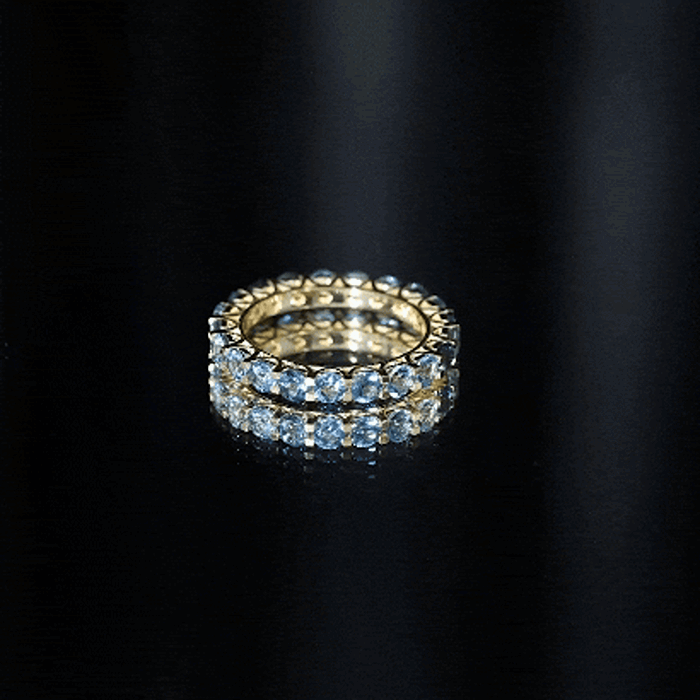 Certified London Blue Topaz Full Eternity Band Ring AAA - Rosec Jewels